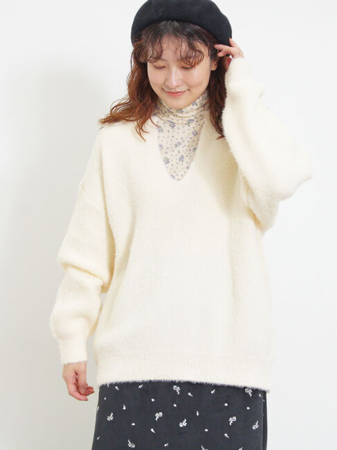 Samansa Mos2「◎シャギーキーネックニット」|ニット・セーター|