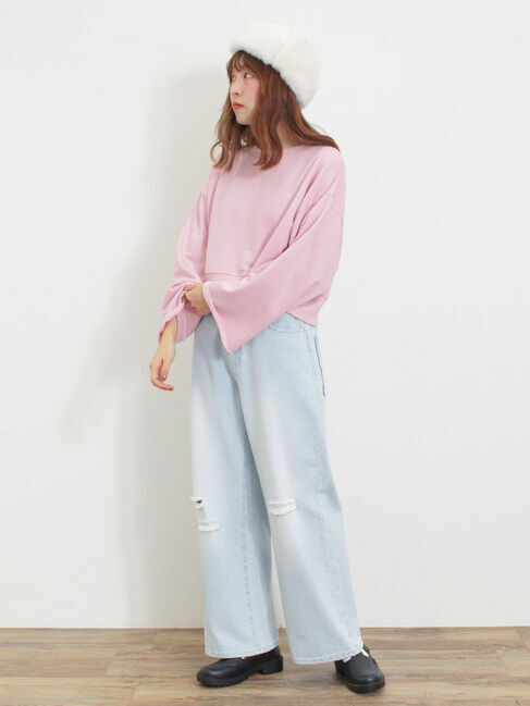 Samansa Mos2「◎ショート丈スウェット」|Tシャツ・カットソー|