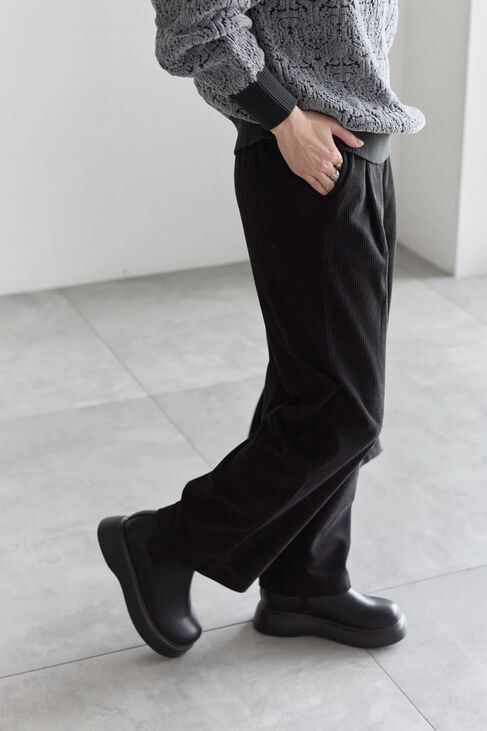 Samansa Mos2 blue「カットコールパンツ」|その他|