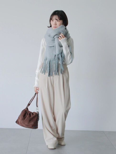 Samansa Mos2 blue「カットコールパンツ」|その他|