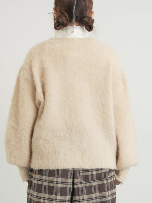 Samansa Mos2「リボン付きニットカーディガン」|カーディガン|