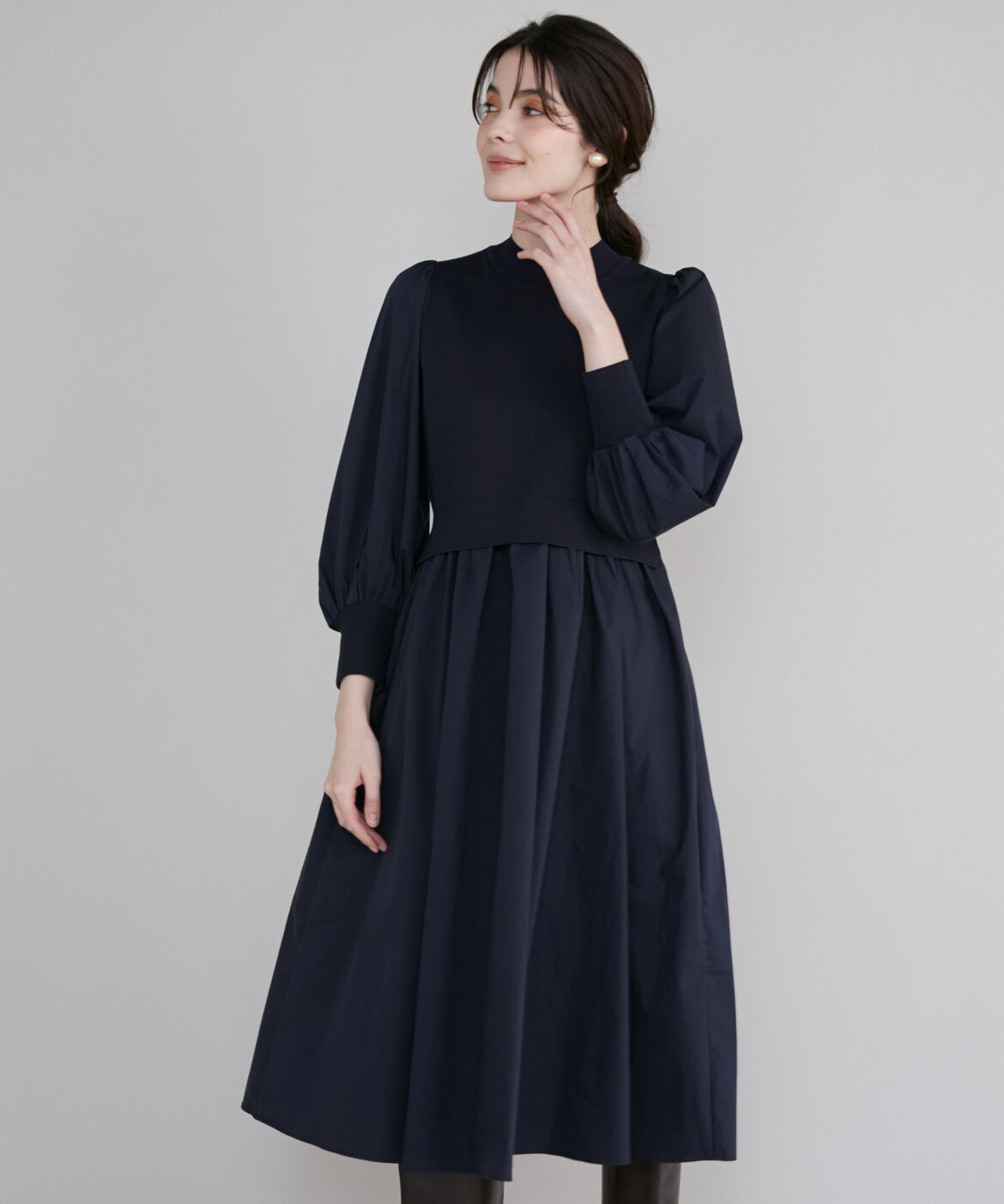 Maglie le cassetto「《M Maglie le cassetto》ドッキングニットワンピース」|ワンピース|