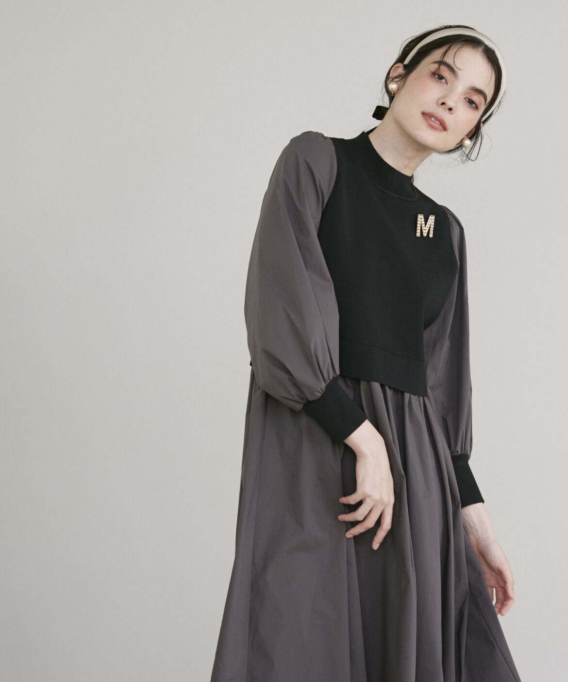 Maglie le cassetto「《M Maglie le cassetto》ドッキングニットワンピース」|ワンピース|