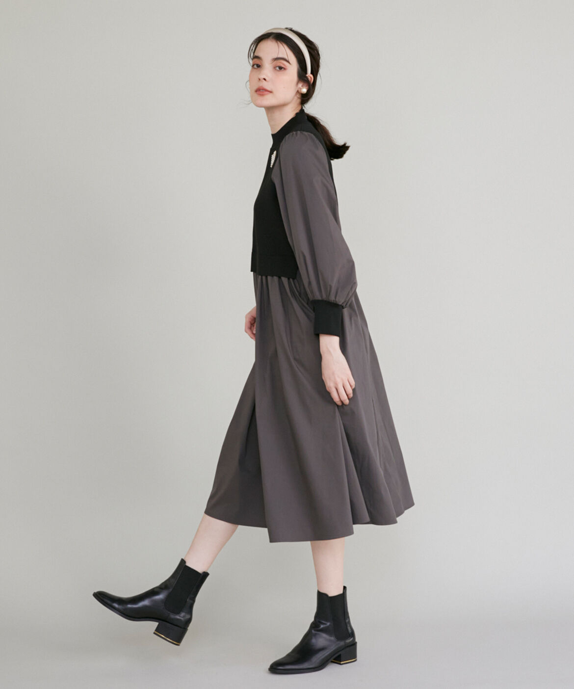 Maglie le cassetto「《M Maglie le cassetto》ドッキングニットワンピース」|ワンピース|