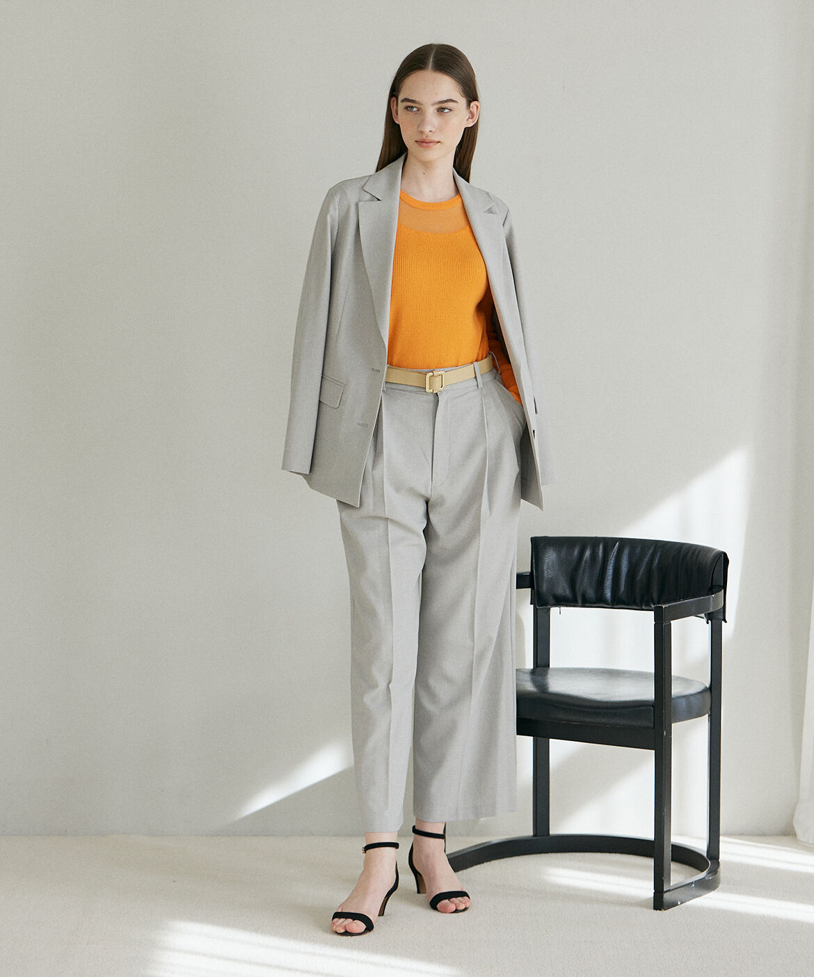 INED「《INED CLARO》シアーネックリブニット」|ニット・セーター|