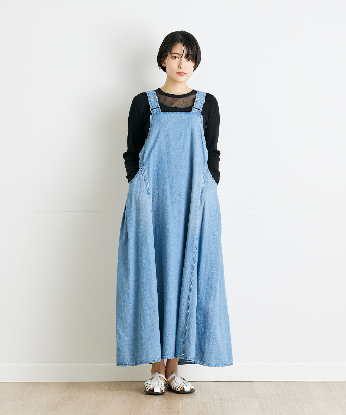 INED「《INED CLARO》シアーネックリブニット」|ニット・セーター|