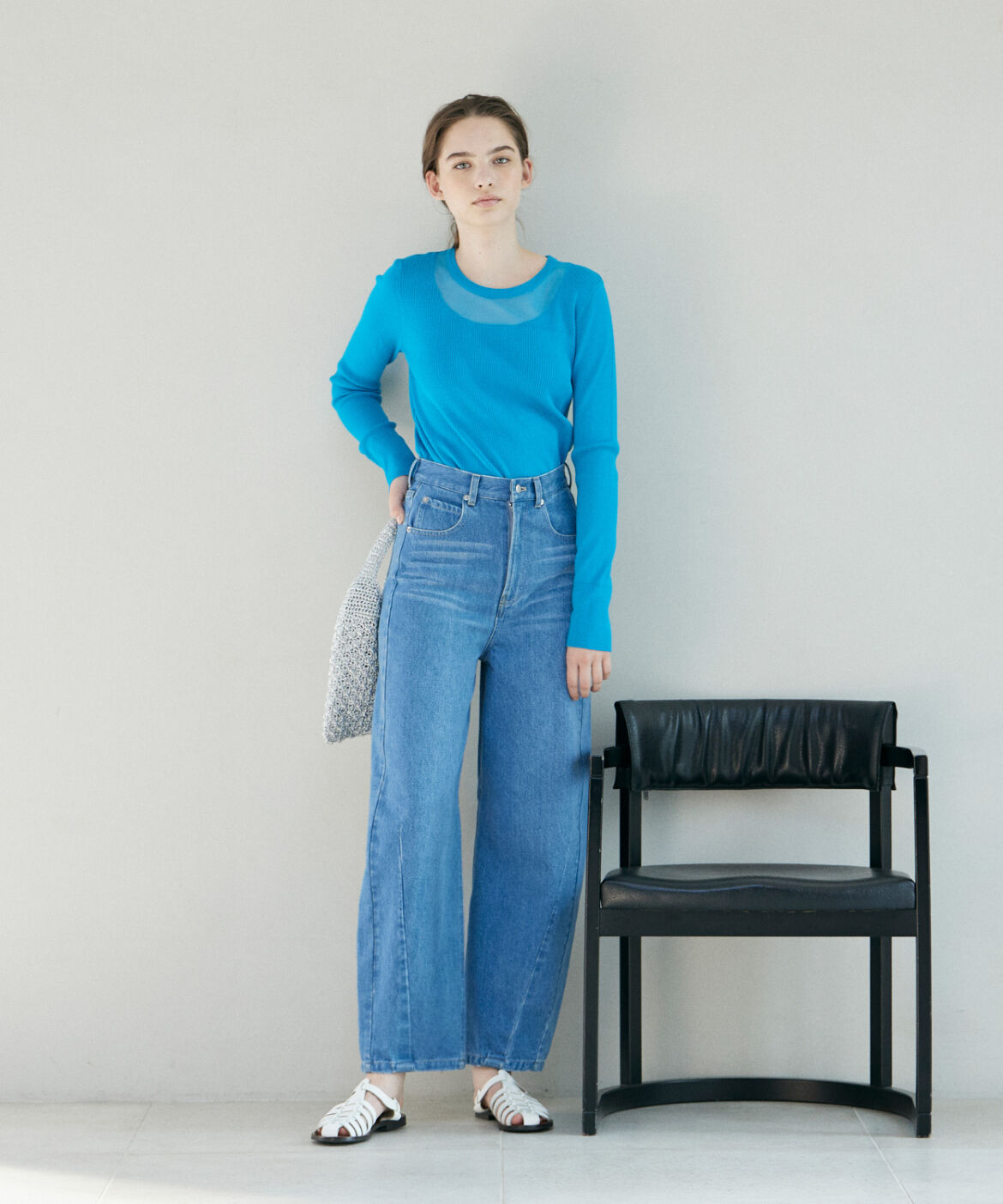 INED「《INED CLARO》シアーネックリブニット」|ニット・セーター|