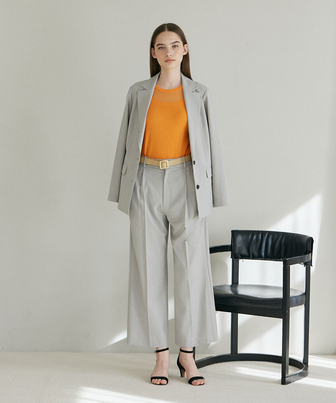 INED「《INED CLARO》シアーネックリブニット」|ニット・セーター|