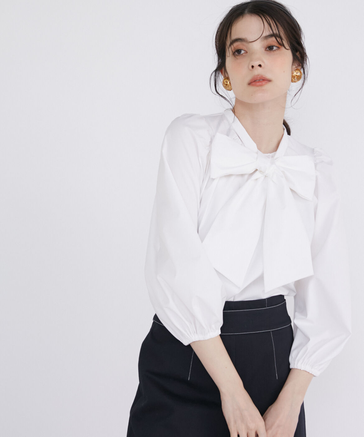 Maglie le cassetto「ビッグボウタイブラウス」|シャツ・ブラウス|