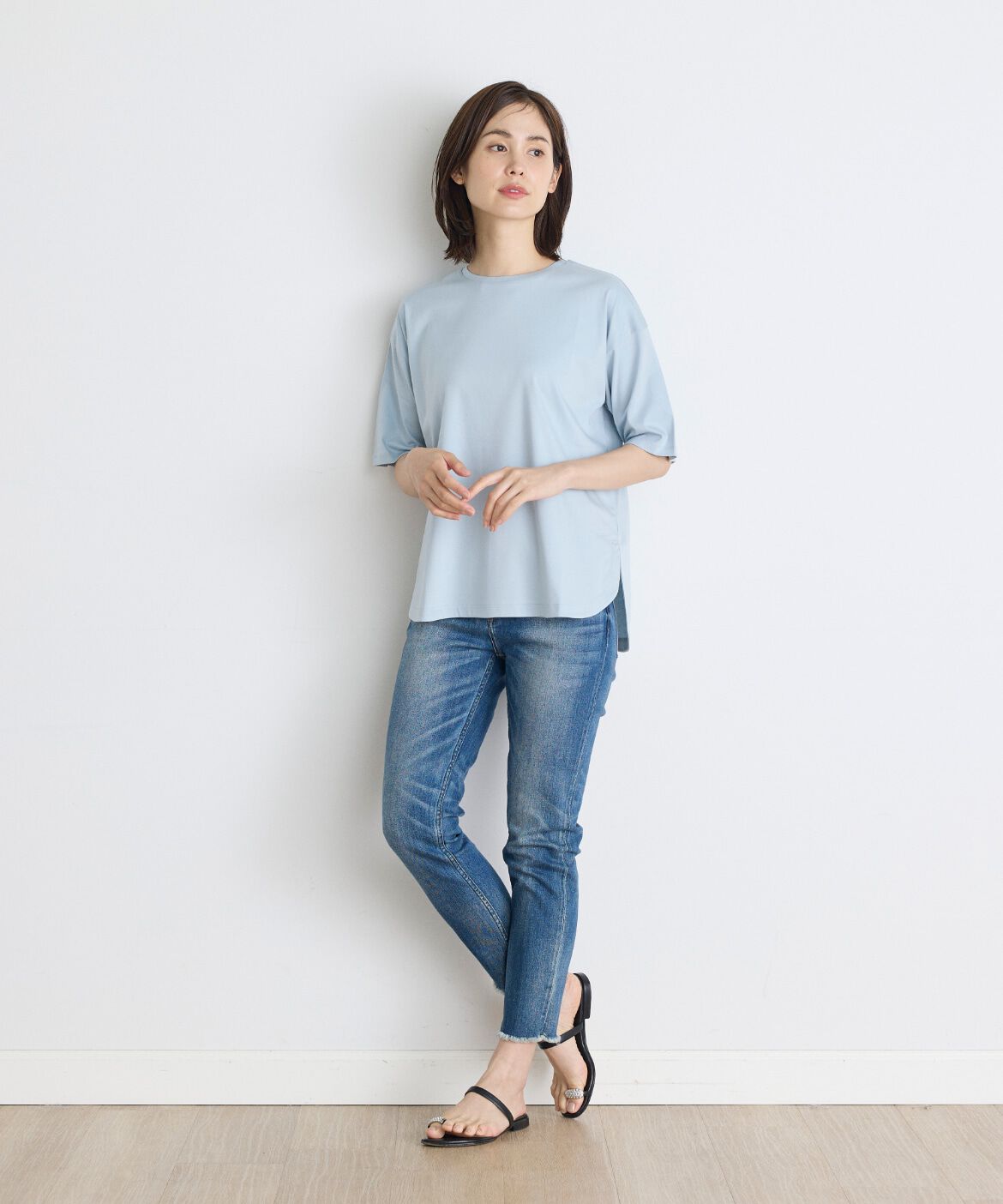 7-IDconcept.「《大きいサイズ》ラウンドヘムTシャツ《SUPER COOL TOUCH COTTON》」|Tシャツ・カットソー|