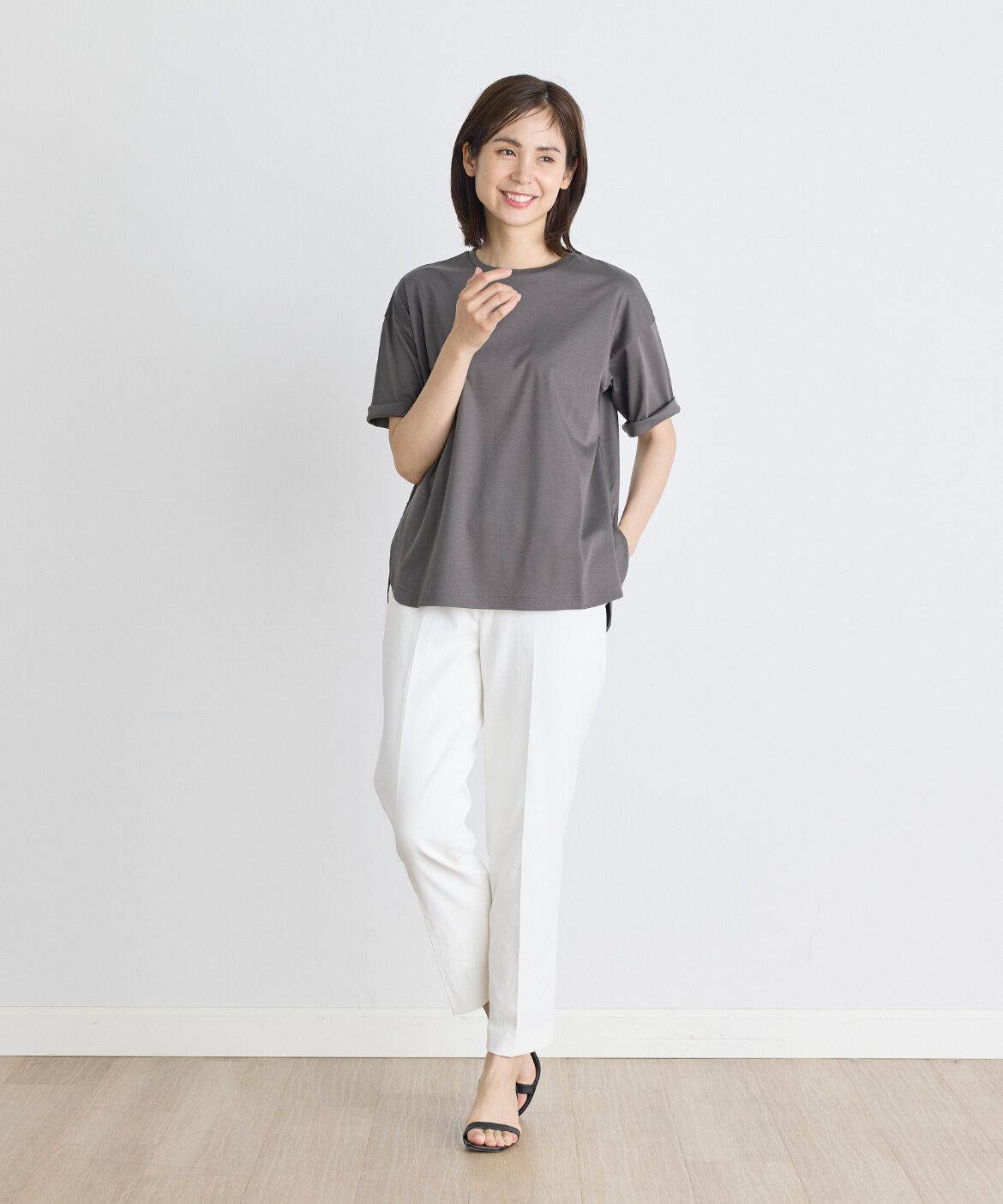 7-IDconcept.「《大きいサイズ》ラウンドヘムTシャツ《SUPER COOL TOUCH COTTON》」|Tシャツ・カットソー|