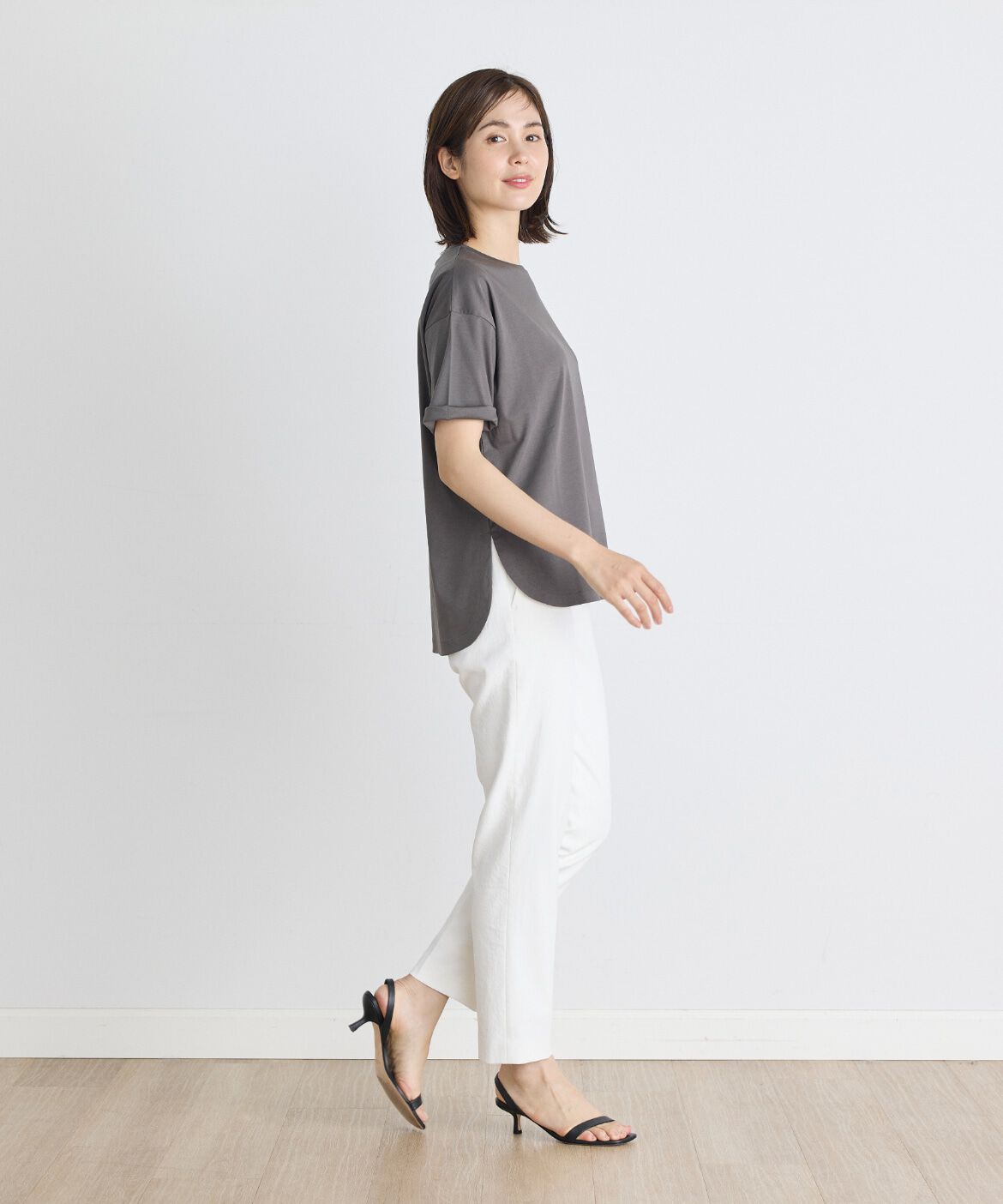 7-IDconcept.「《大きいサイズ》ラウンドヘムTシャツ《SUPER COOL TOUCH COTTON》」|Tシャツ・カットソー|