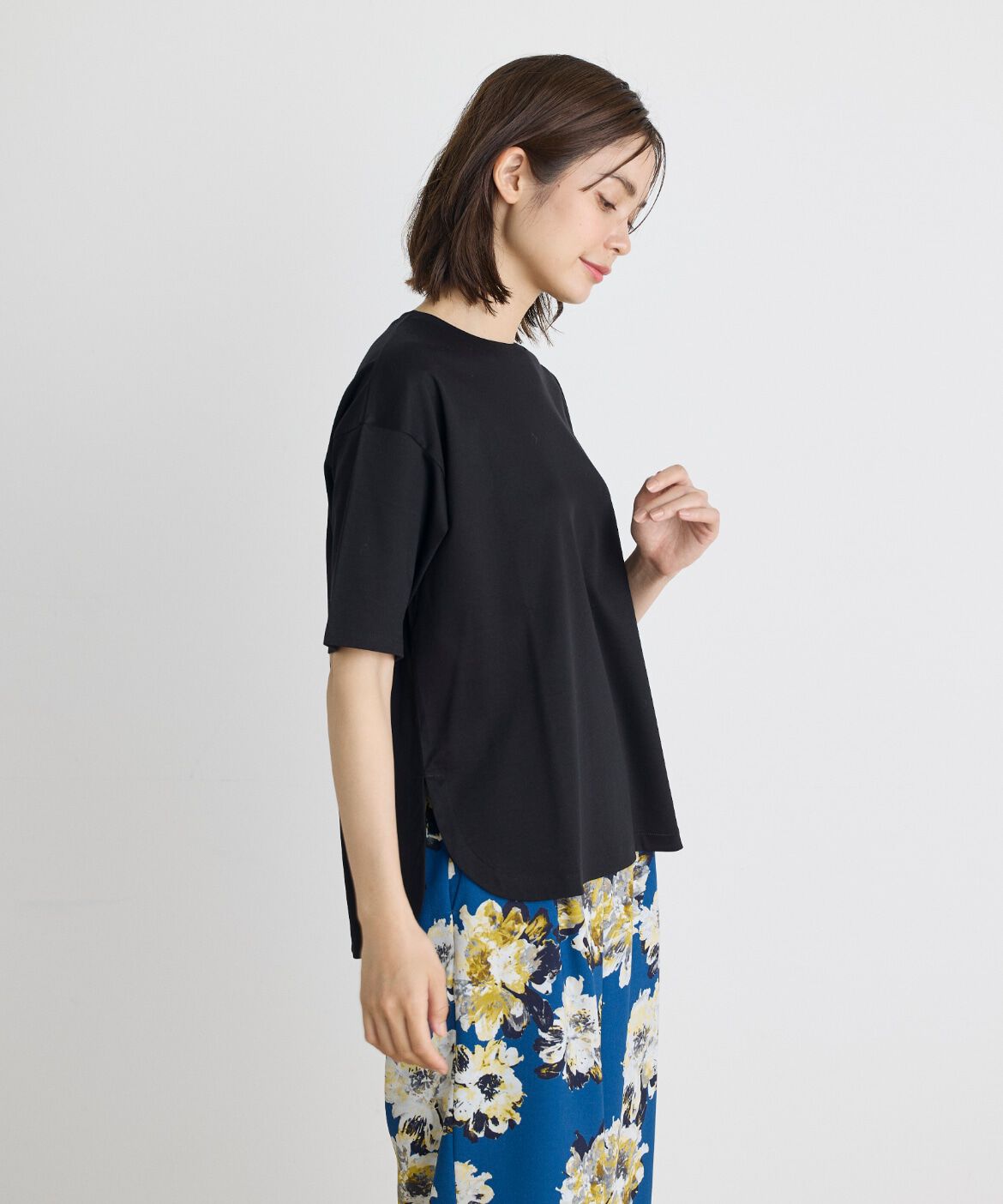 7-IDconcept.「《大きいサイズ》ラウンドヘムTシャツ《SUPER COOL TOUCH COTTON》」|Tシャツ・カットソー|