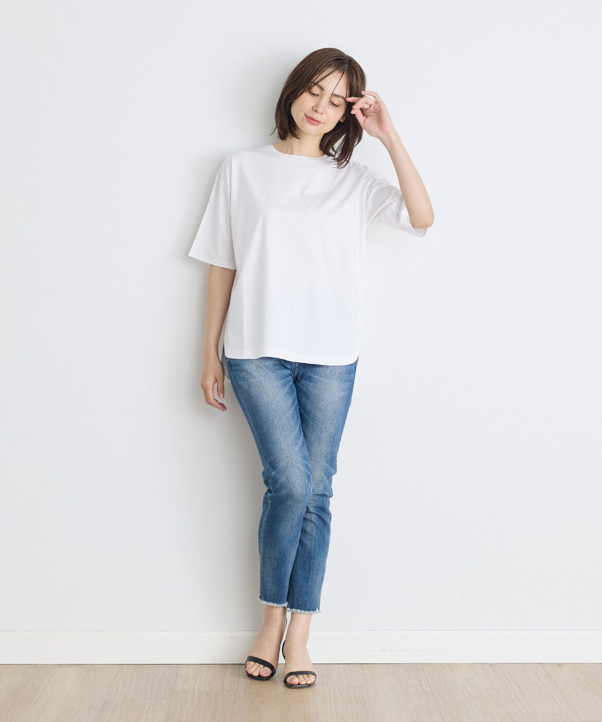 7-IDconcept.「《大きいサイズ》ラウンドヘムTシャツ《SUPER COOL TOUCH COTTON》」|Tシャツ・カットソー|