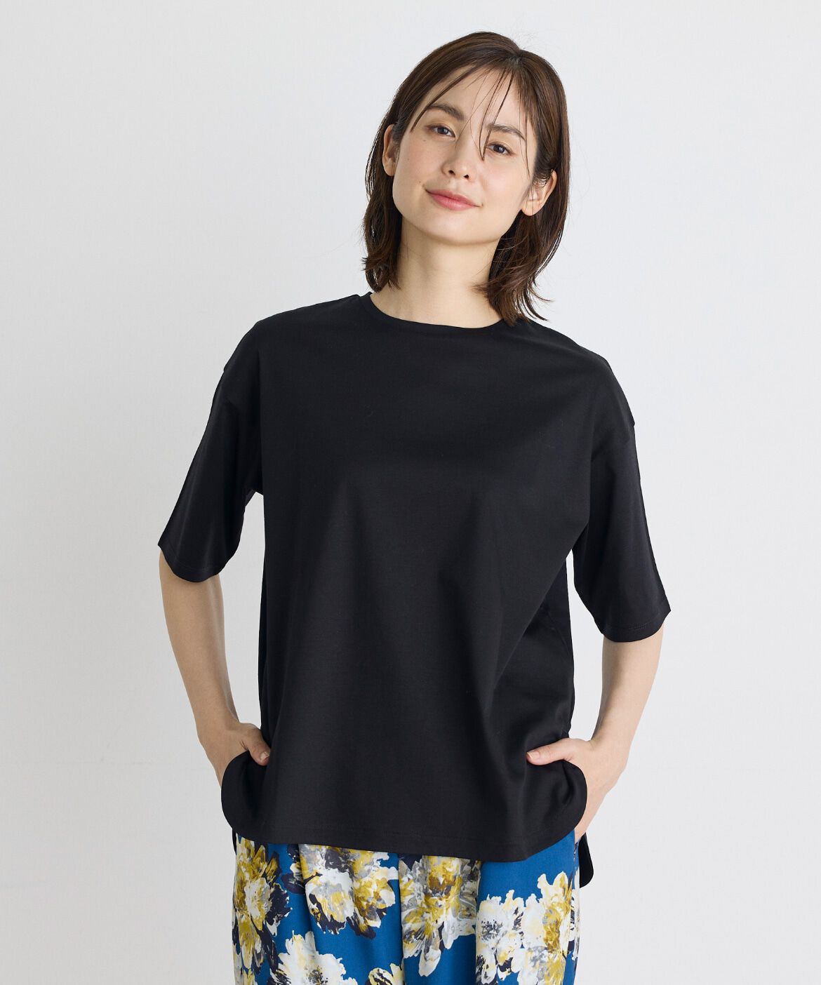 7-IDconcept.「《大きいサイズ》ラウンドヘムTシャツ《SUPER COOL TOUCH COTTON》」|Tシャツ・カットソー|