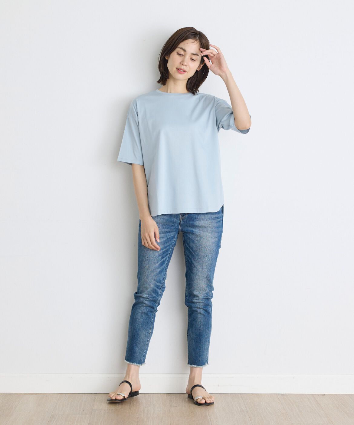 7-IDconcept.「《大きいサイズ》ラウンドヘムTシャツ《SUPER COOL TOUCH COTTON》」|Tシャツ・カットソー|