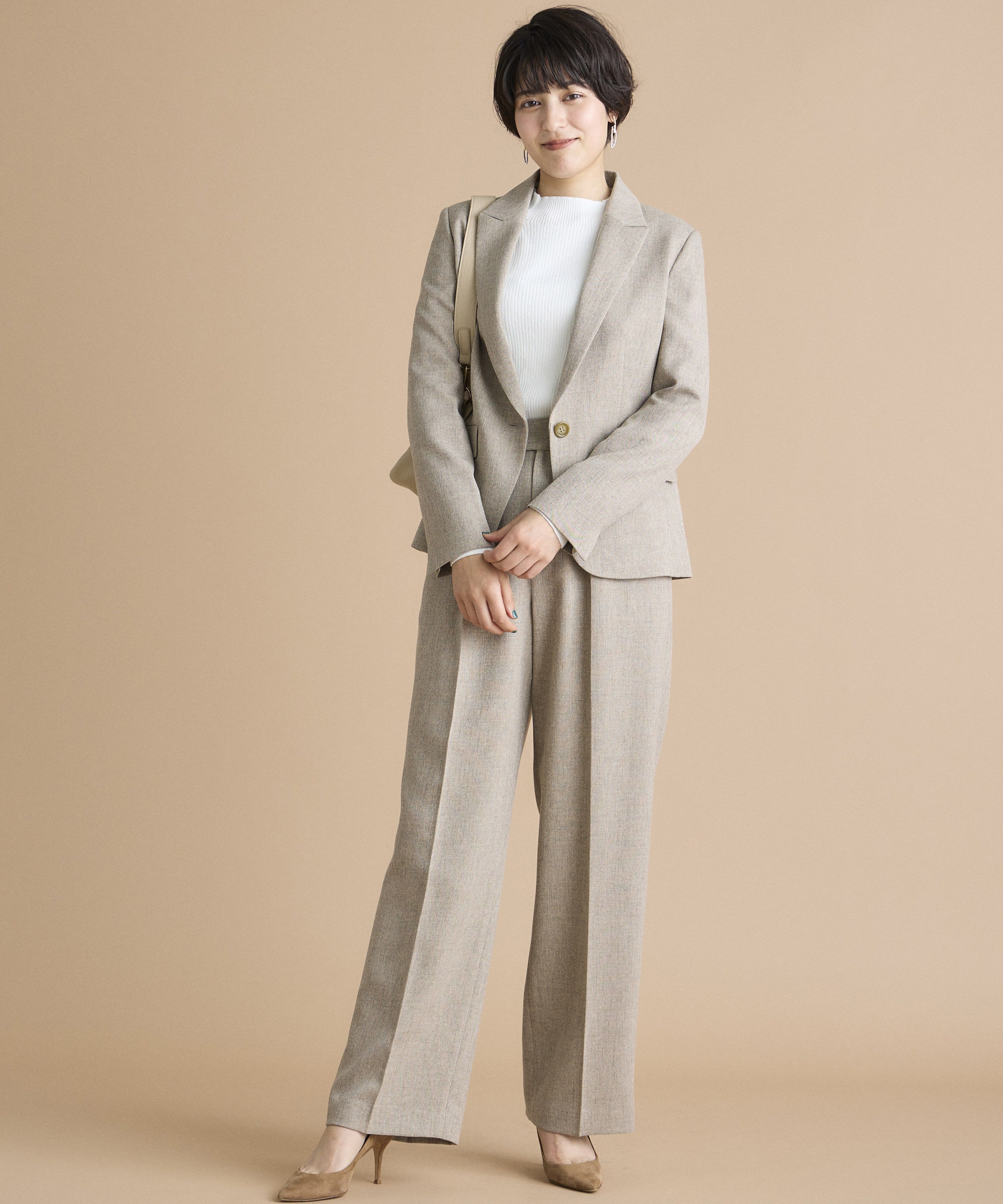 INED「《INED CLARO》シャークスキンツイードパンツ」|その他|