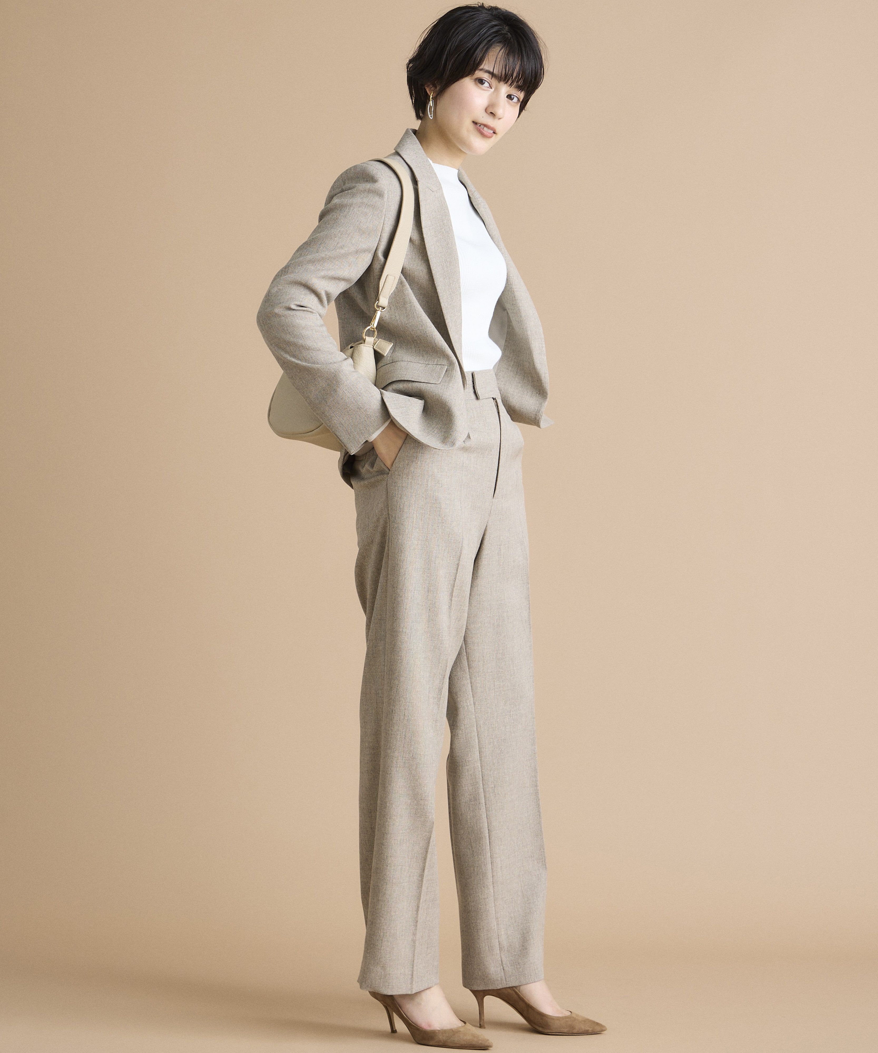 INED「《INED CLARO》シャークスキンツイードパンツ」|その他|