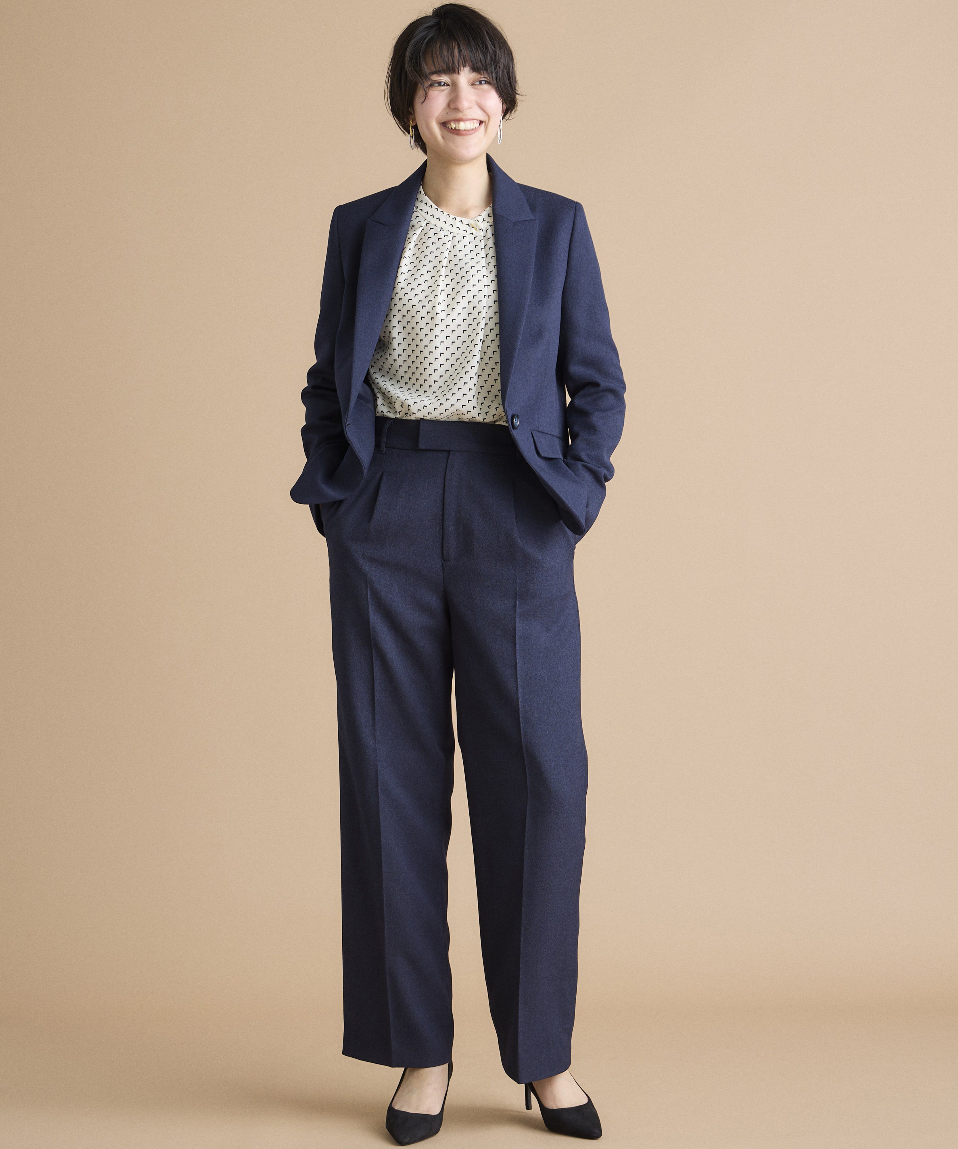 INED「《INED CLARO》シャークスキンツイードパンツ」|その他|