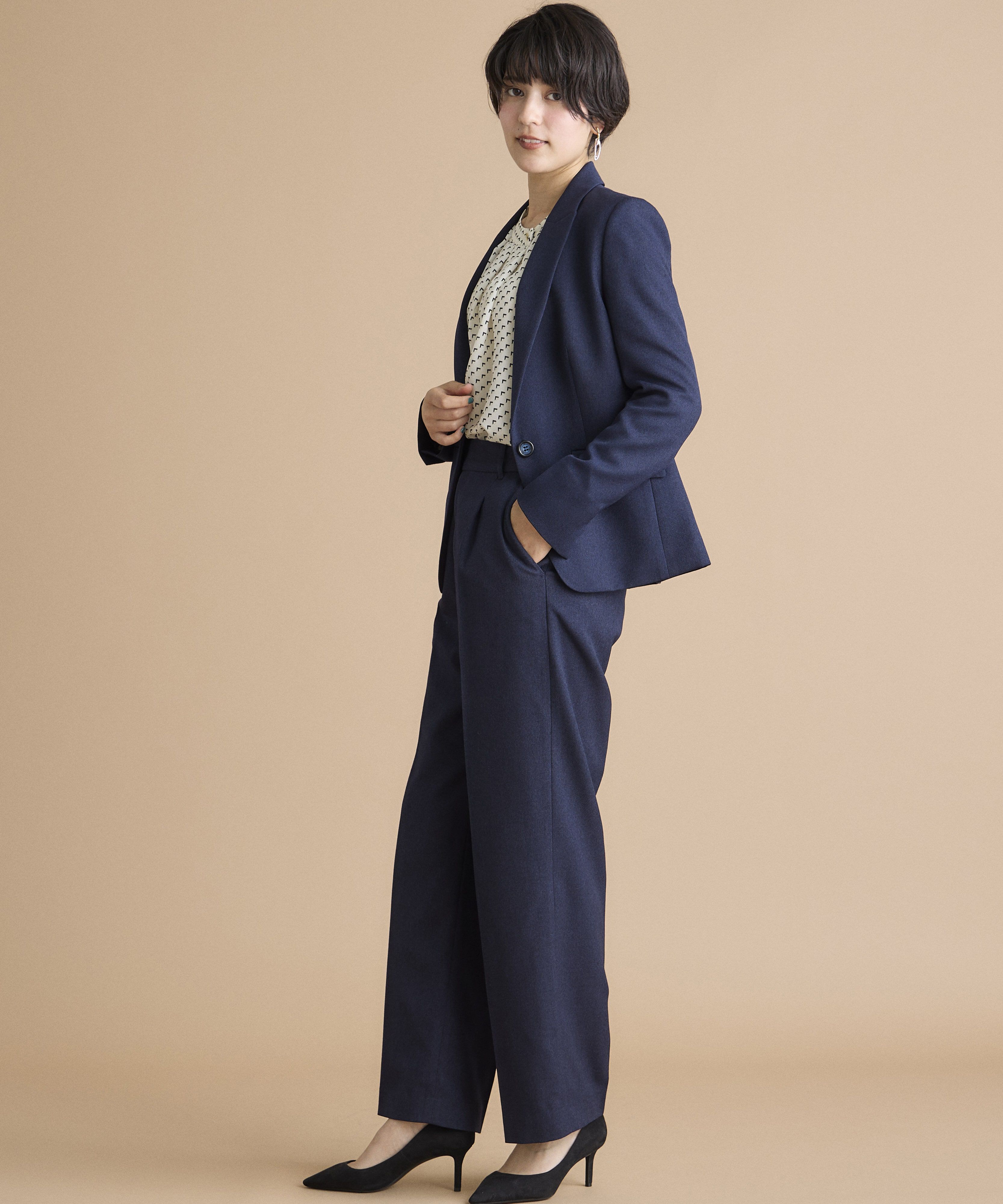 INED「《INED CLARO》シャークスキンツイードパンツ」|その他|