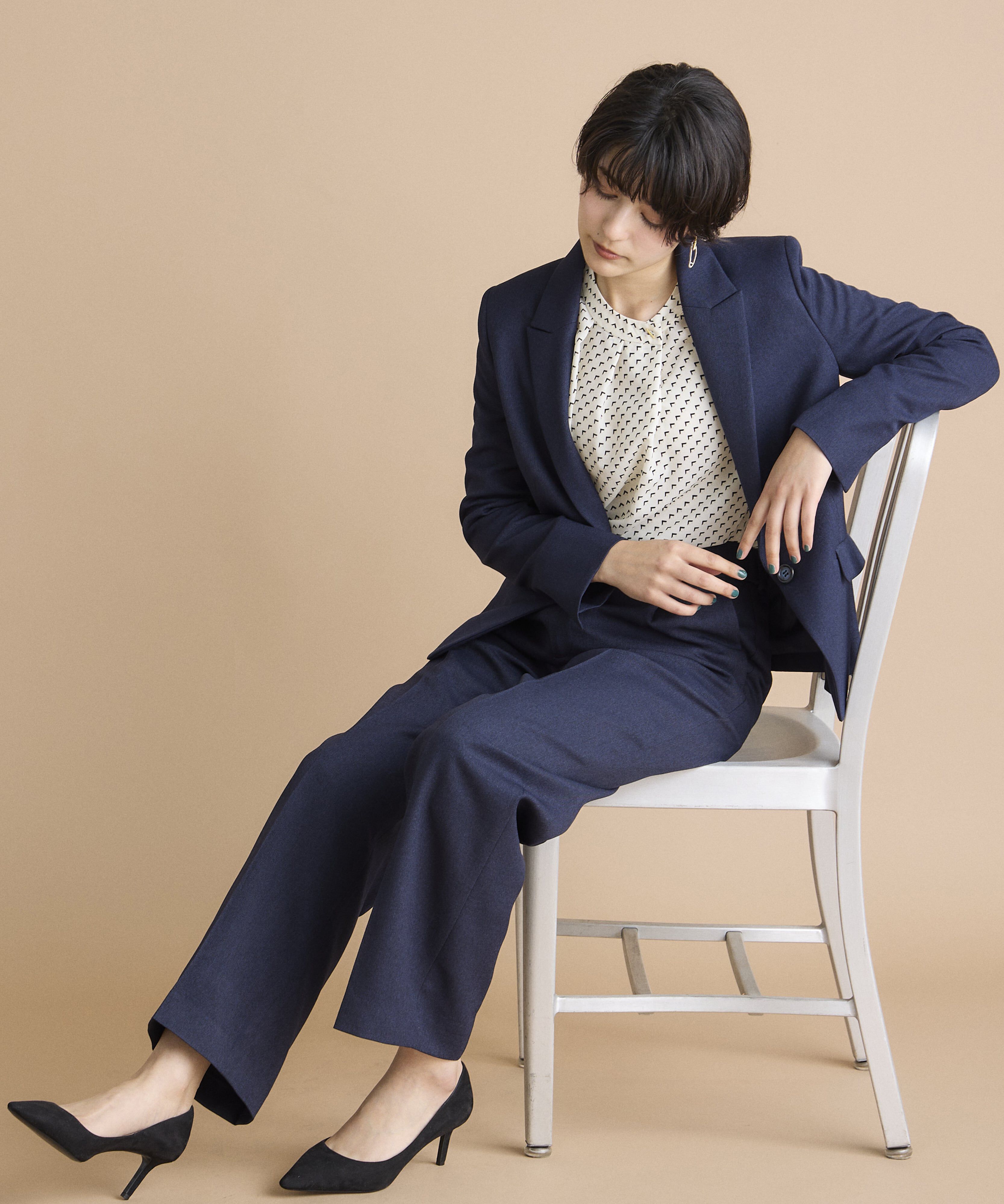 INED「《INED CLARO》シャークスキンツイードパンツ」|その他|