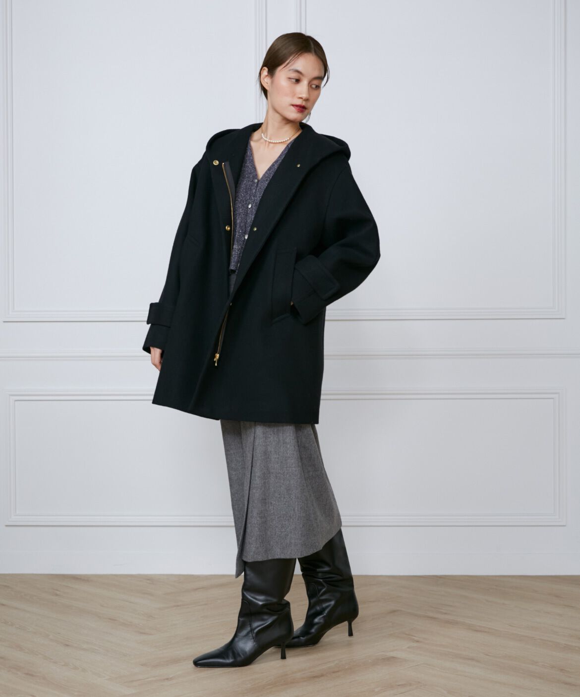 INED「《大きいサイズ》ラップ風スカート《Botto Giuseppe》」|タイト|