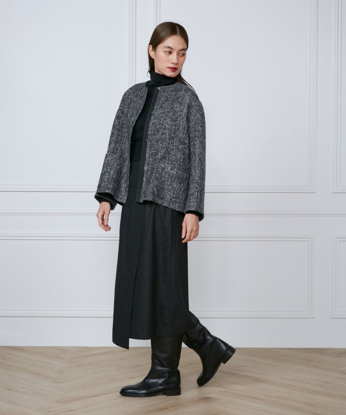 INED「《大きいサイズ》ラップ風スカート《Botto Giuseppe》」|タイト|