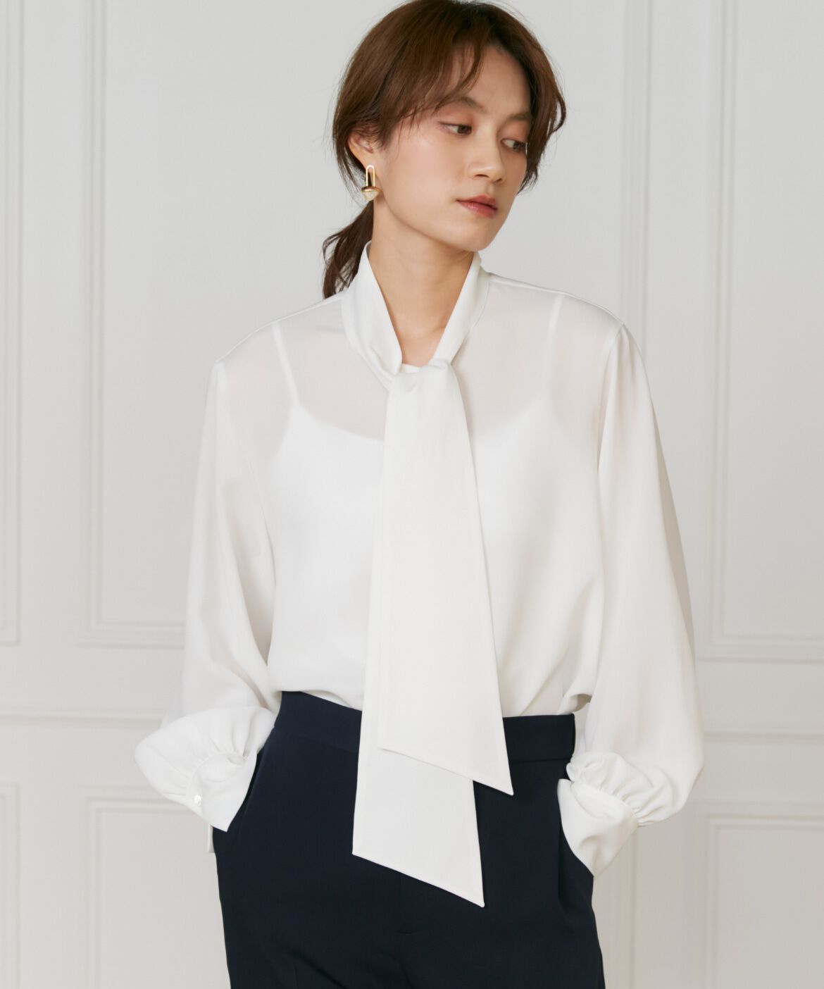 INED「ボウタイブラウス」|シャツ・ブラウス|