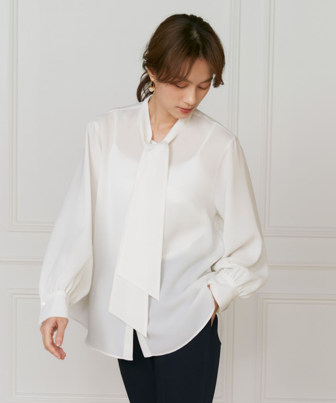 INED「ボウタイブラウス」|シャツ・ブラウス|
