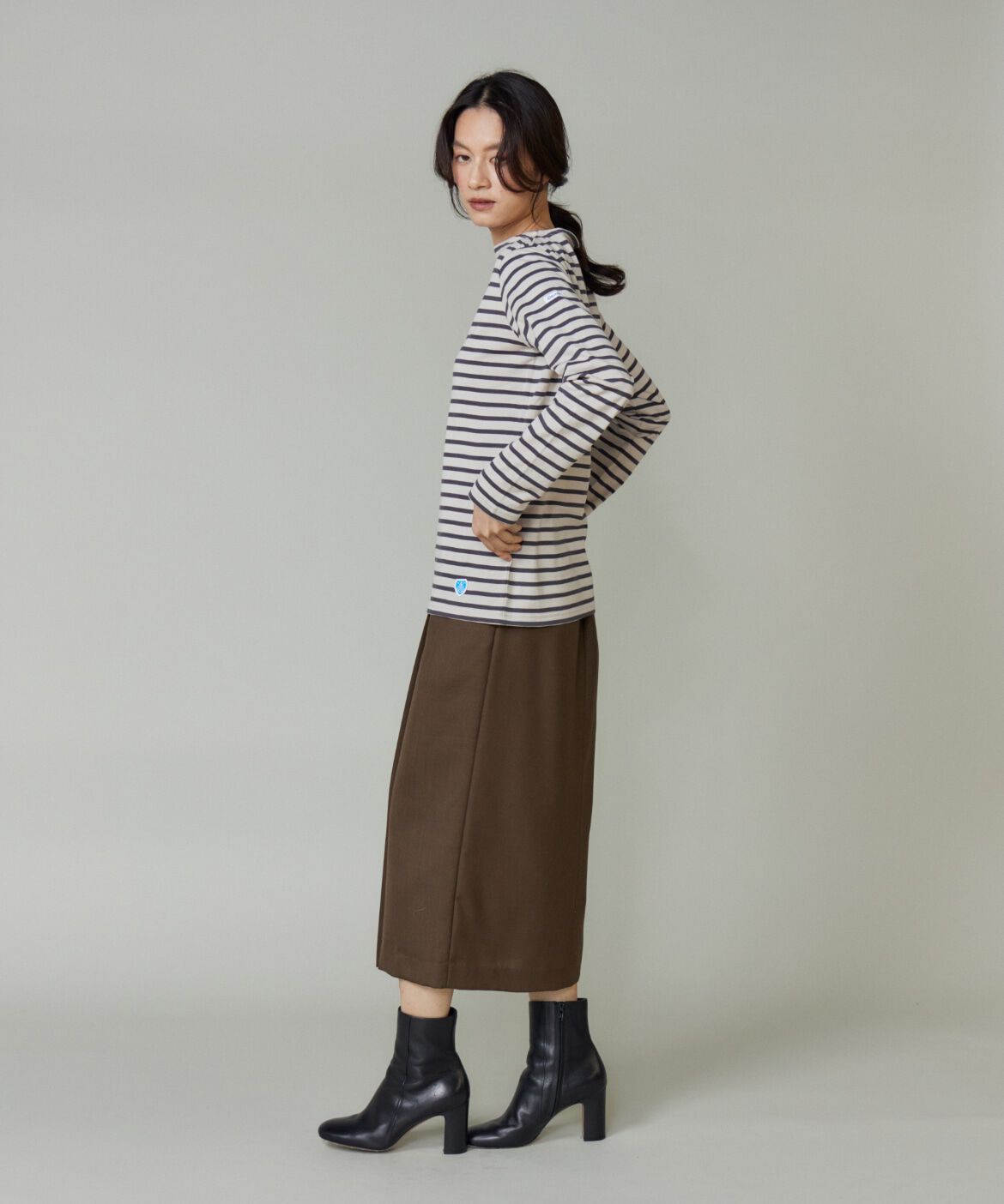 INED「BOAT NECK L/S P.O.　ボートネックカットソー《ORCIVAL》」|Tシャツ・カットソー|