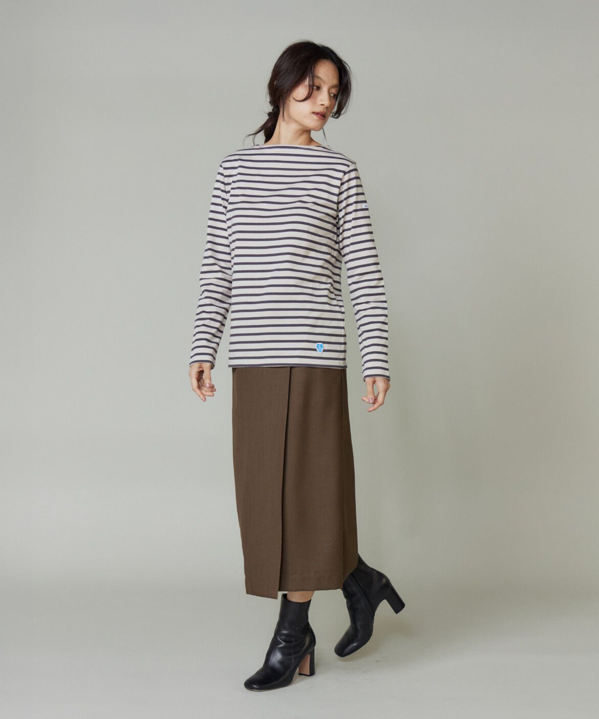 INED「BOAT NECK L/S P.O.　ボートネックカットソー《ORCIVAL》」|Tシャツ・カットソー|