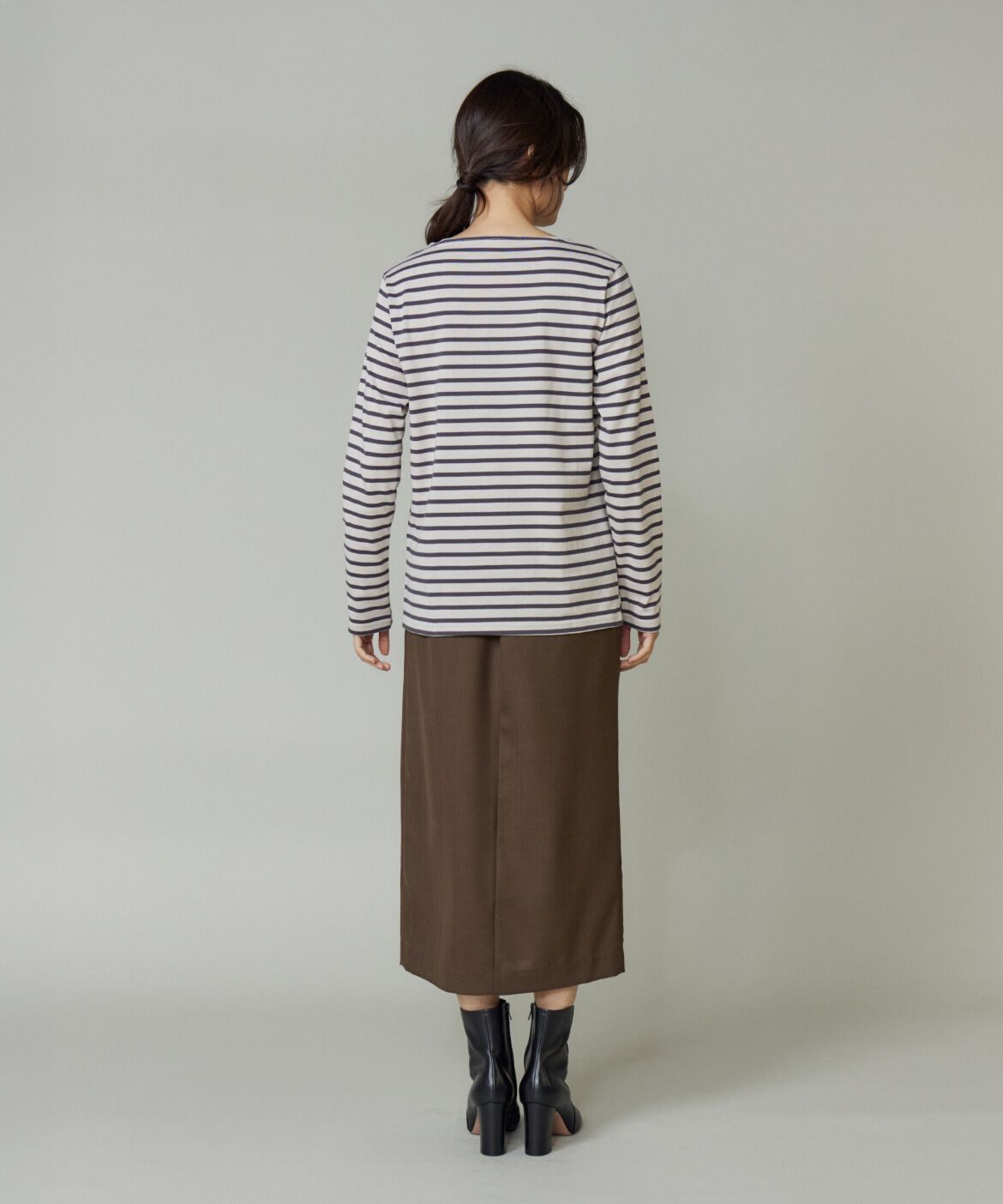 INED「BOAT NECK L/S P.O.　ボートネックカットソー《ORCIVAL》」|Tシャツ・カットソー|