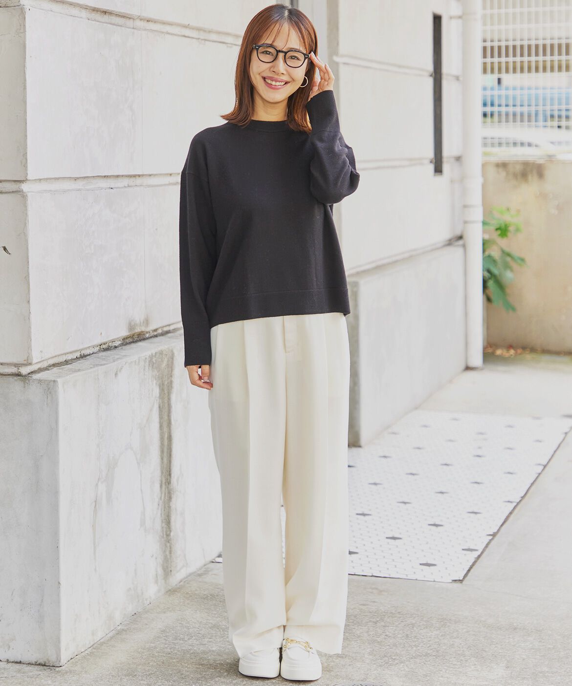 INED「ウール100％クルーネックニット」|ニット・セーター|