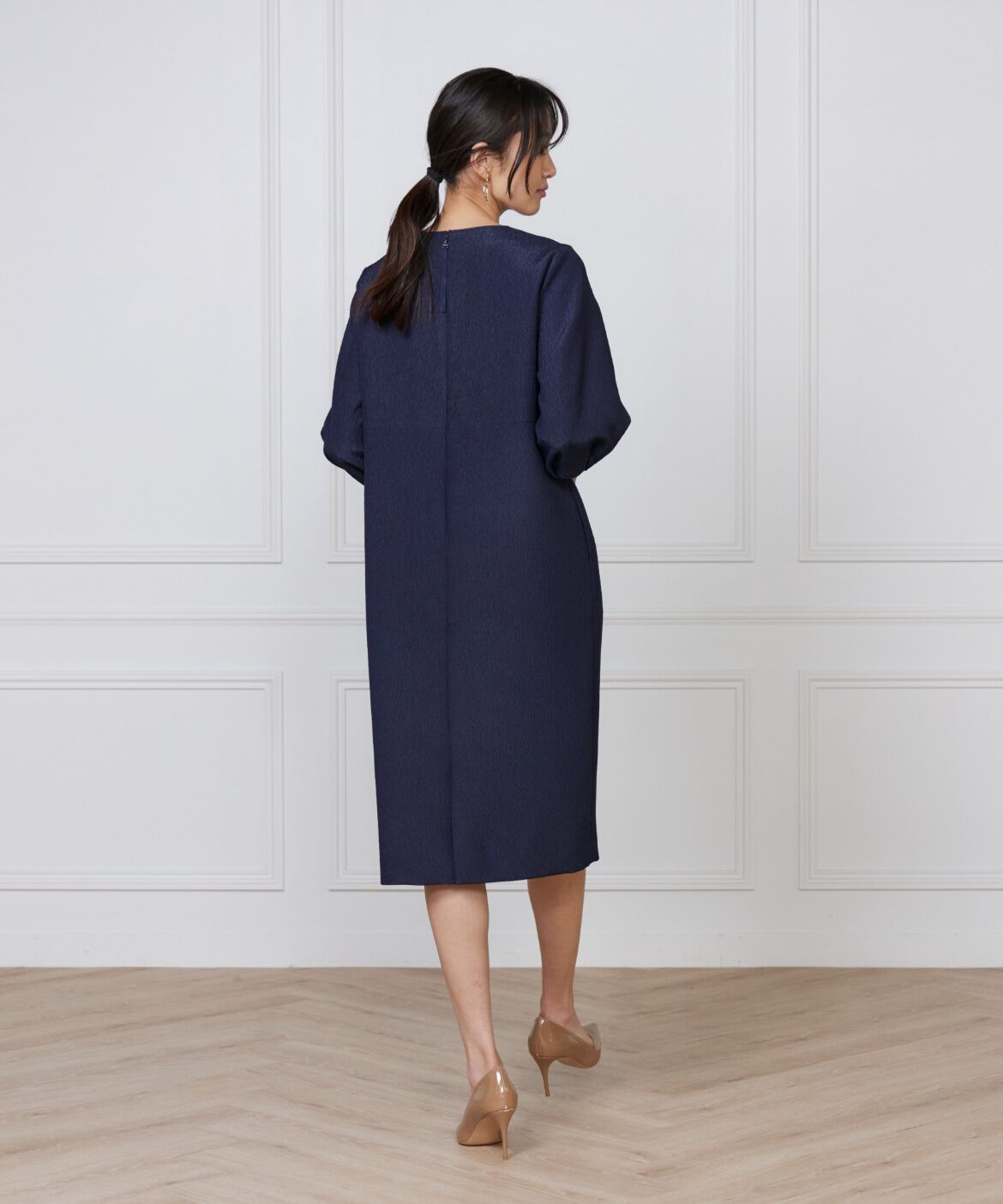 7-IDconcept.「《大きいサイズ》フクレジャカードワンピース」|ワンピース|