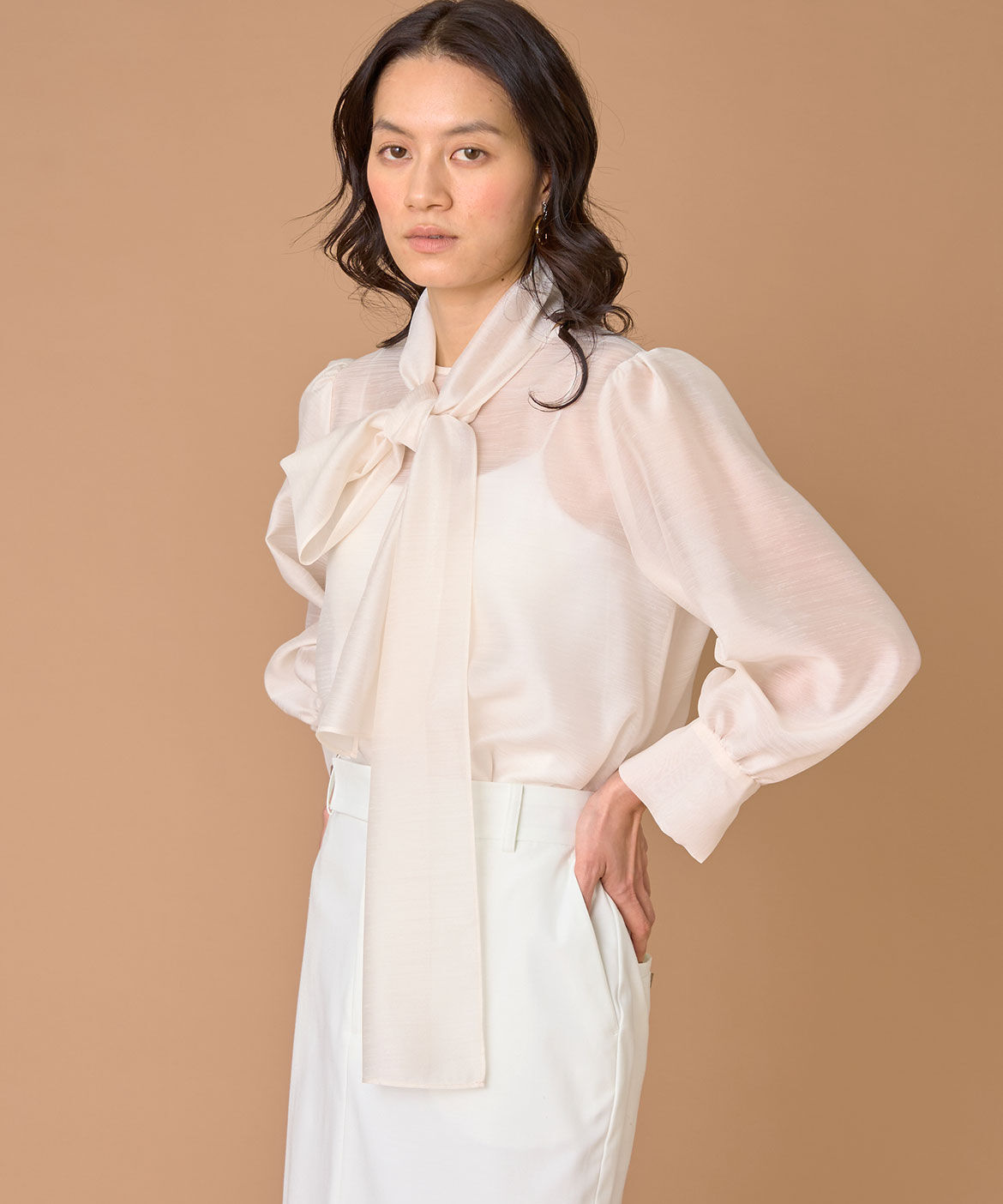 INED「2WAYボウタイブラウス」|シャツ・ブラウス|