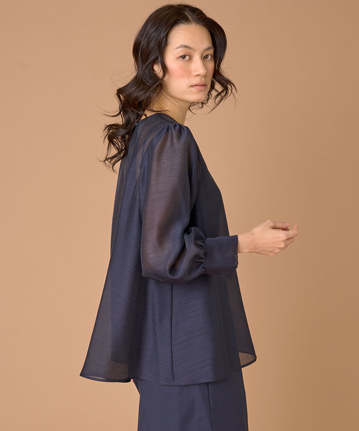 INED「《大きいサイズ》2WAYボウタイブラウス」|シャツ・ブラウス|