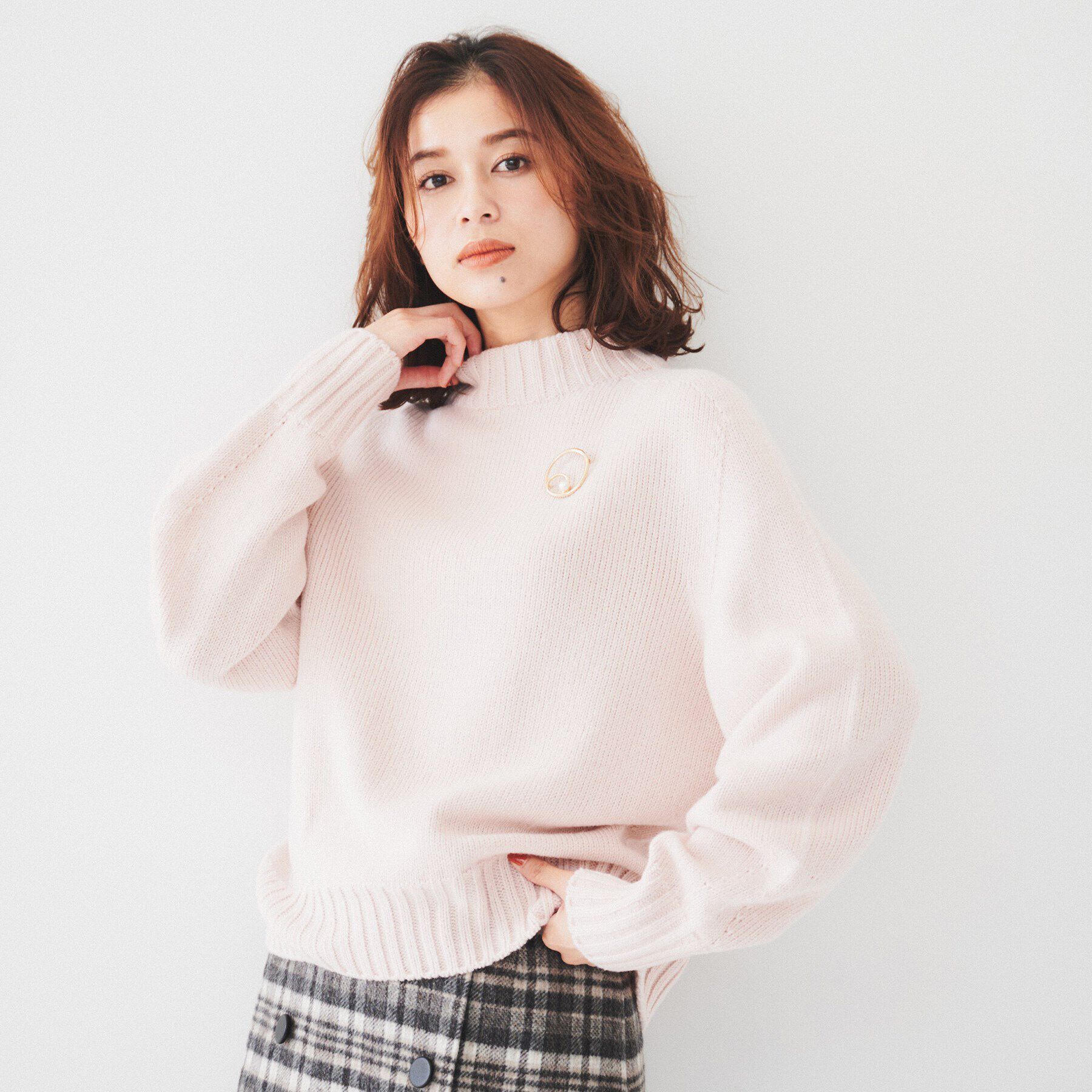 UNTITLED「【洗える】ミドルゲージ モックネックニット」|ニット・セーター|