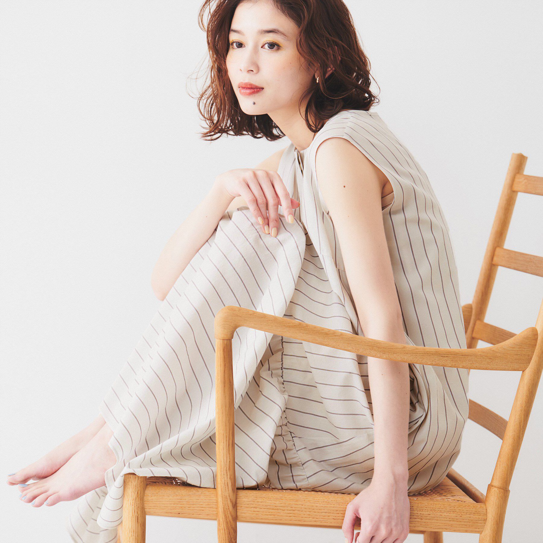 UNTITLED「【洗える/ノースリ/夏ワンピ】ストライプワンピース」|ワンピース|