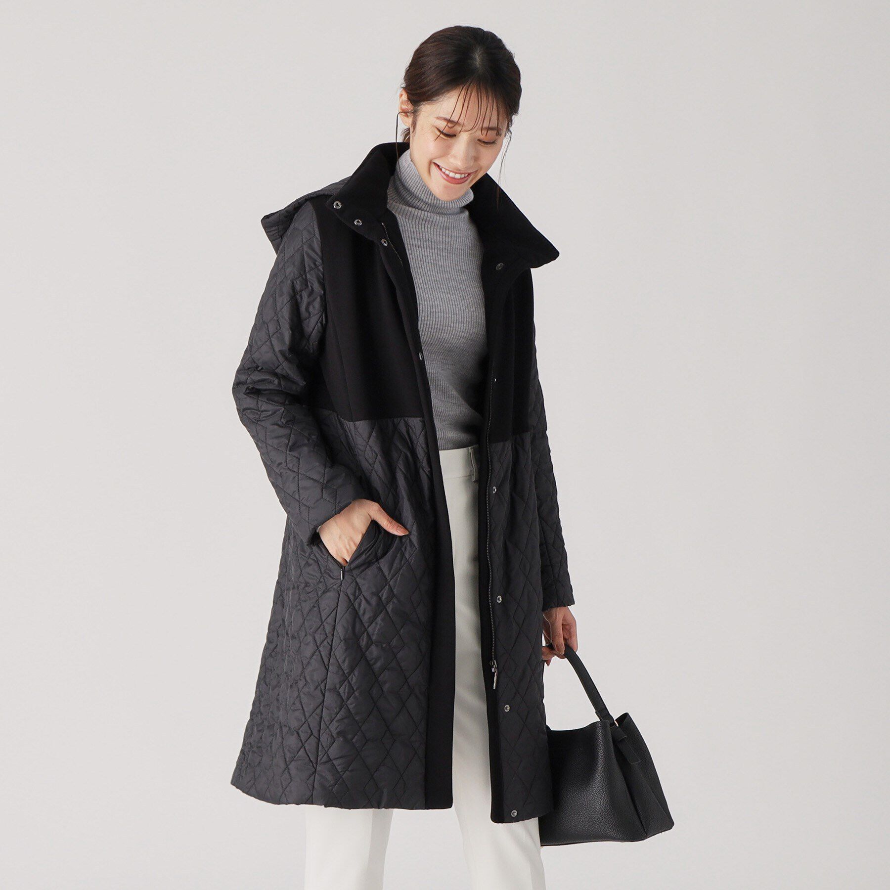 COUP DE CHANCE「【中綿キルトコート／軽くて暖かい／フード取外し可】細見えと着心地の良さ◎中綿キルトコート」|ダウン|