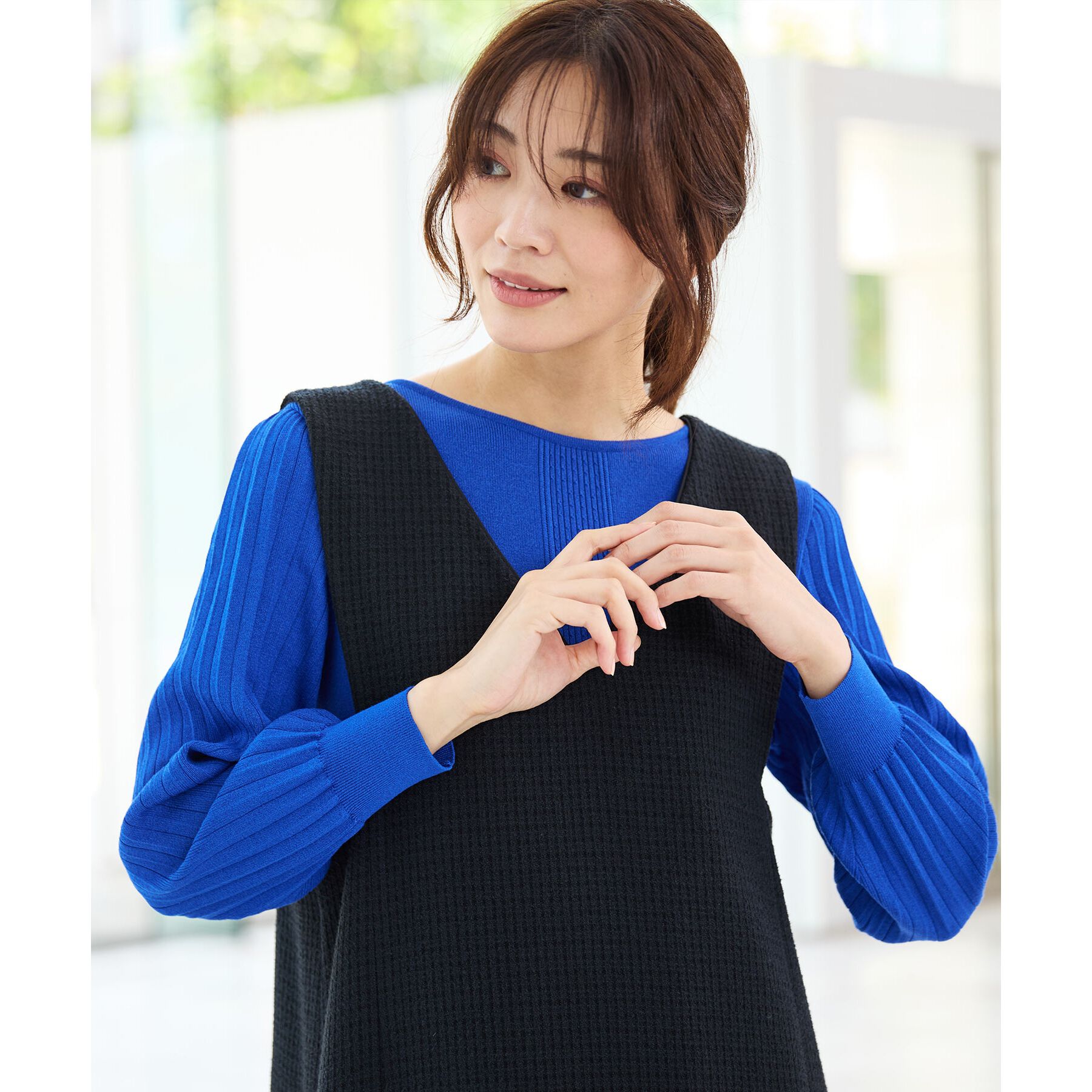 Reflect「【大人気ニットに新色登場！マイカラニット+／細見え／WEB限定カラーあり／マシンウォッシュ可／選べる」|ニット・セーター|