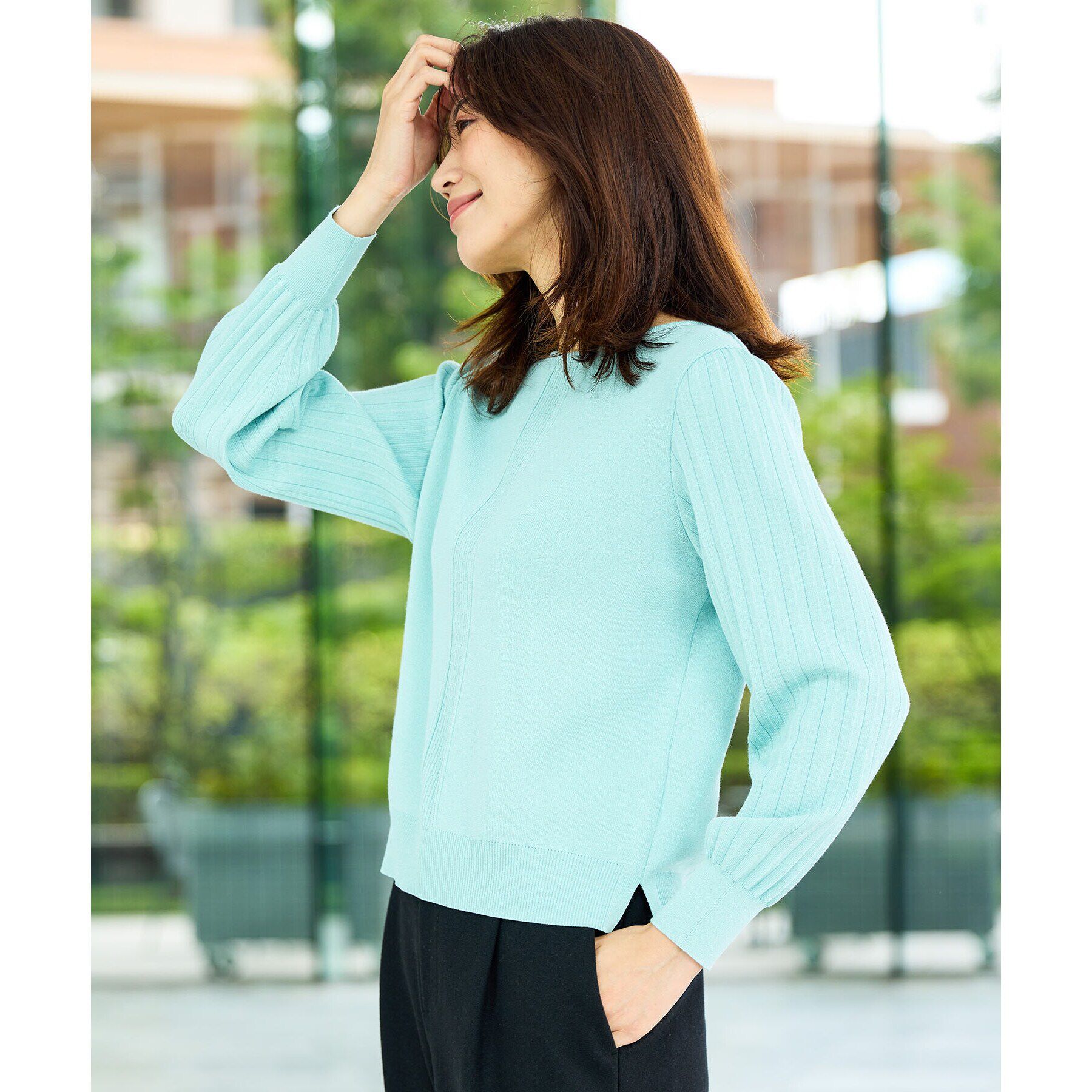 Reflect「【大人気ニットに新色登場！マイカラニット+／細見え／WEB限定カラーあり／マシンウォッシュ可／選べる」|ニット・セーター|