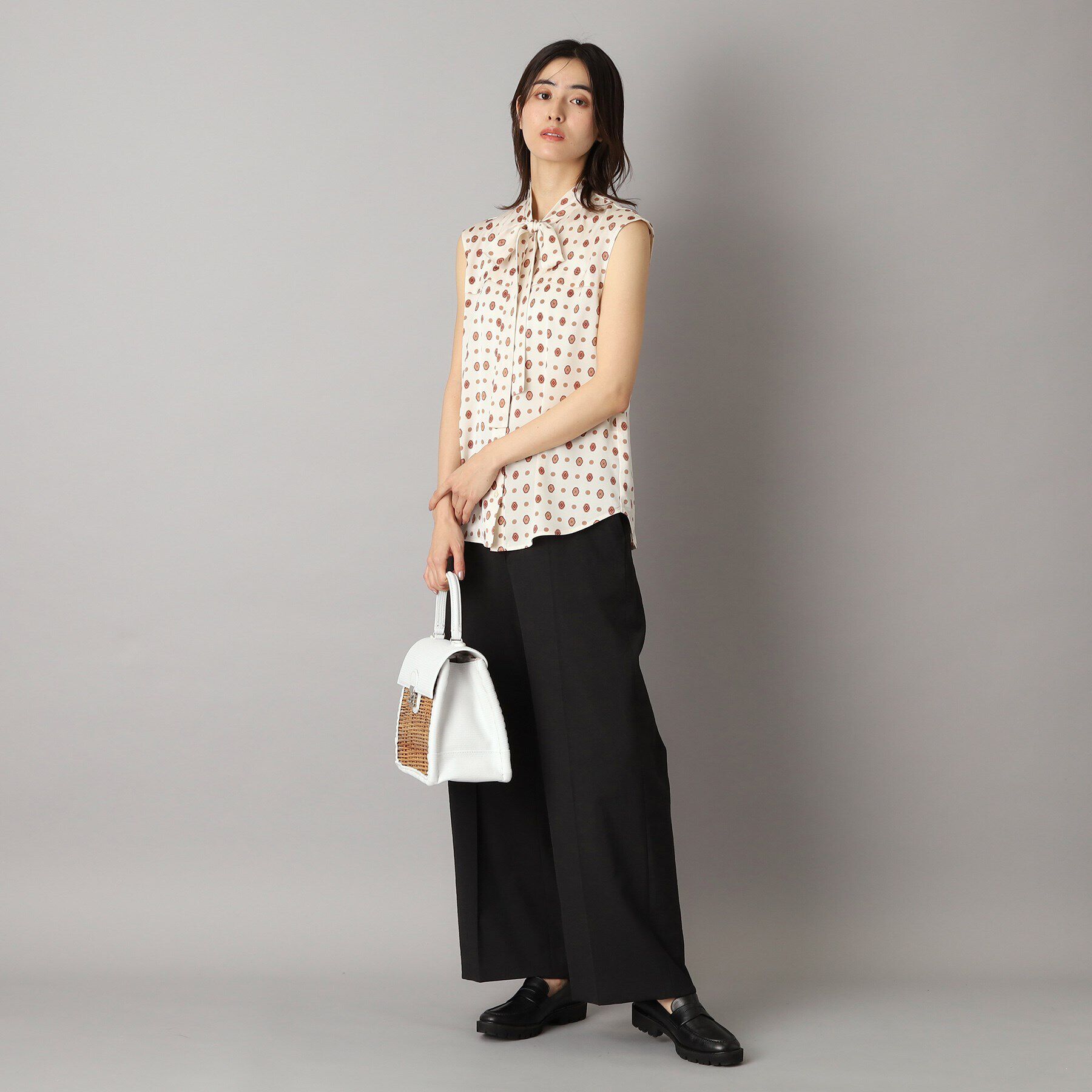 DRESSTERIOR「エスニックヴィンテージプリントボウタイブラウス」|シャツ・ブラウス|