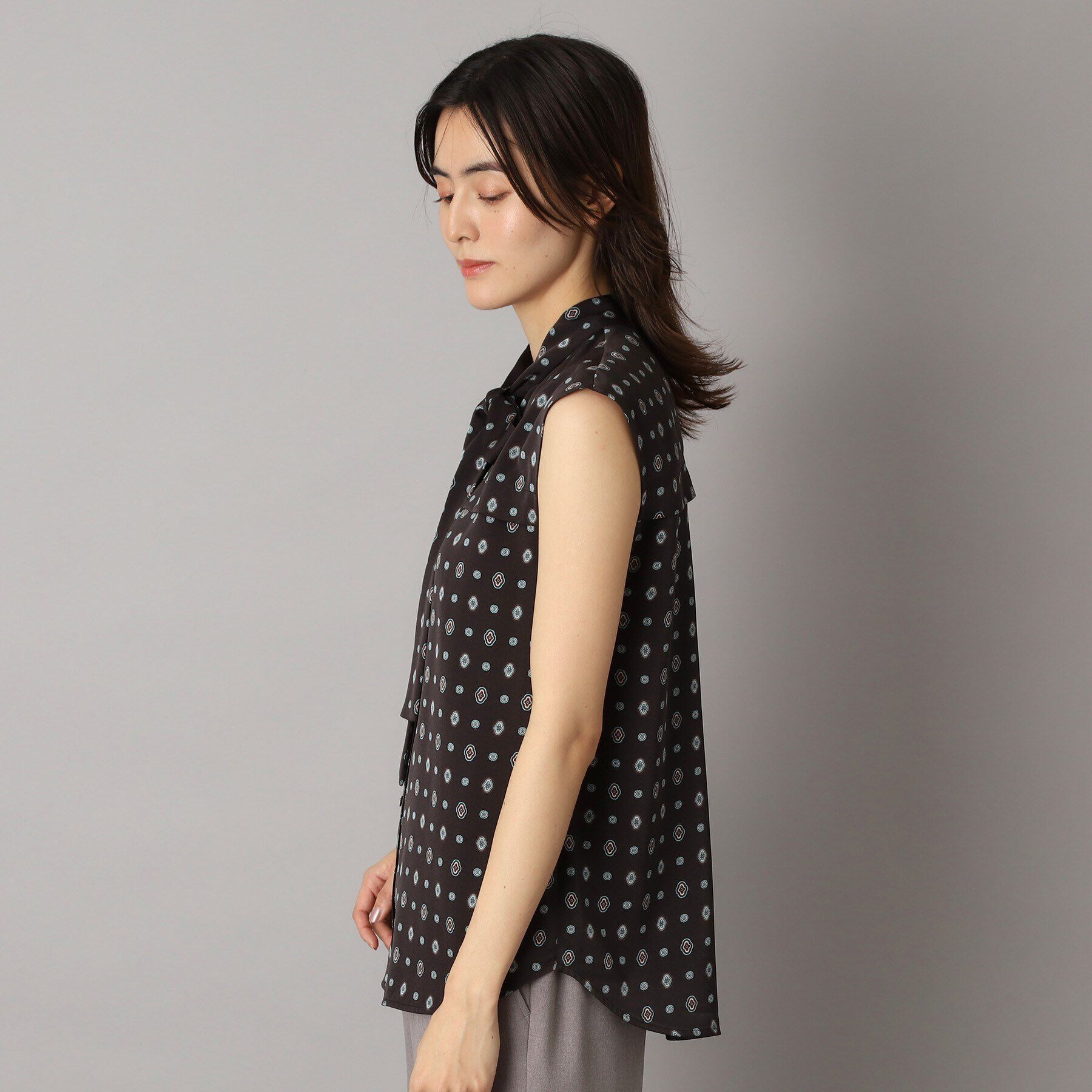 DRESSTERIOR「エスニックヴィンテージプリントボウタイブラウス」|シャツ・ブラウス|