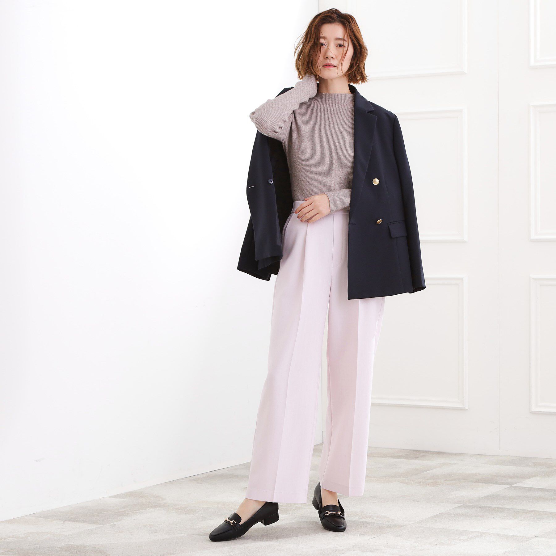 grove「ベーシックリブニットプルオーバー」|ニット・セーター|