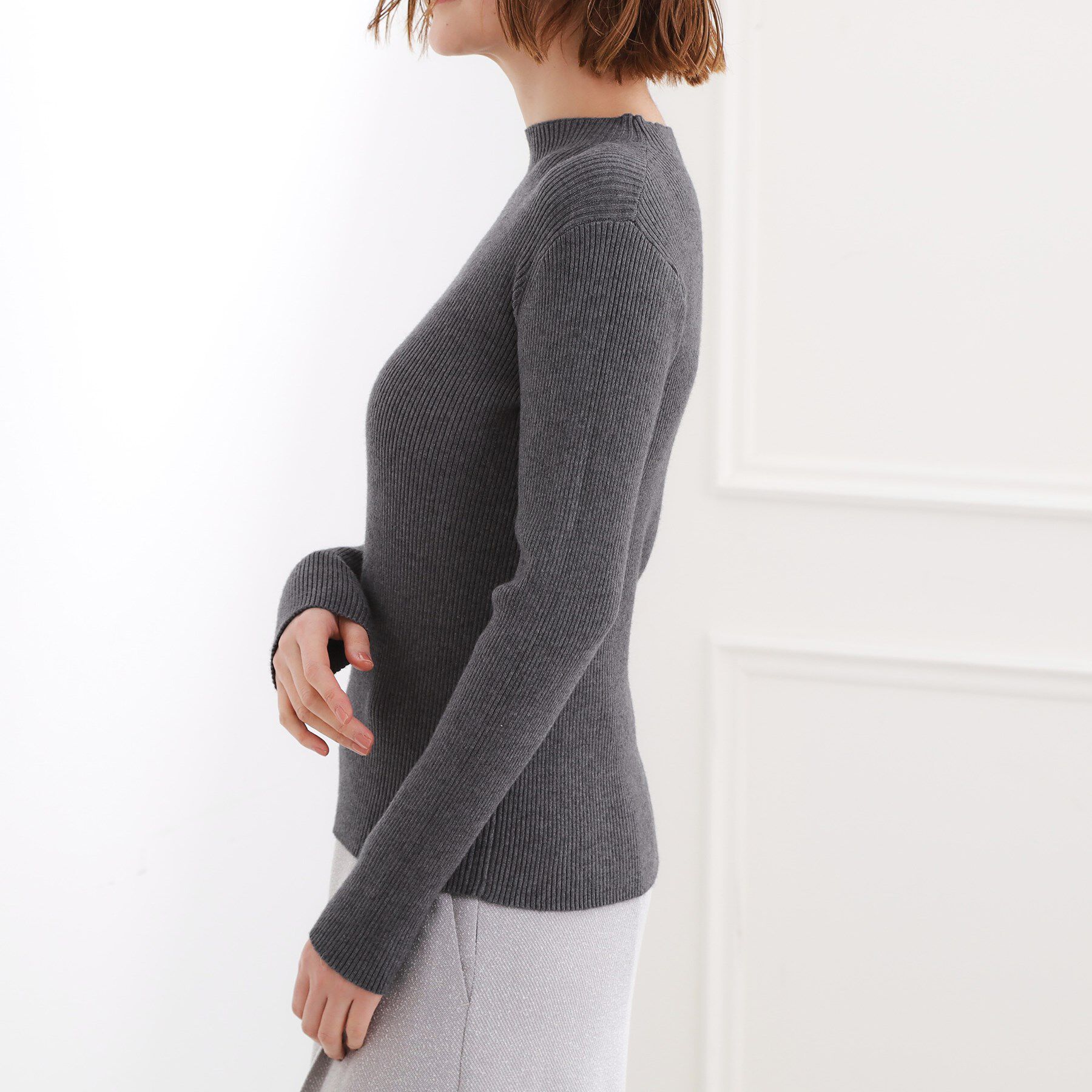 grove「ベーシックリブニットプルオーバー」|ニット・セーター|