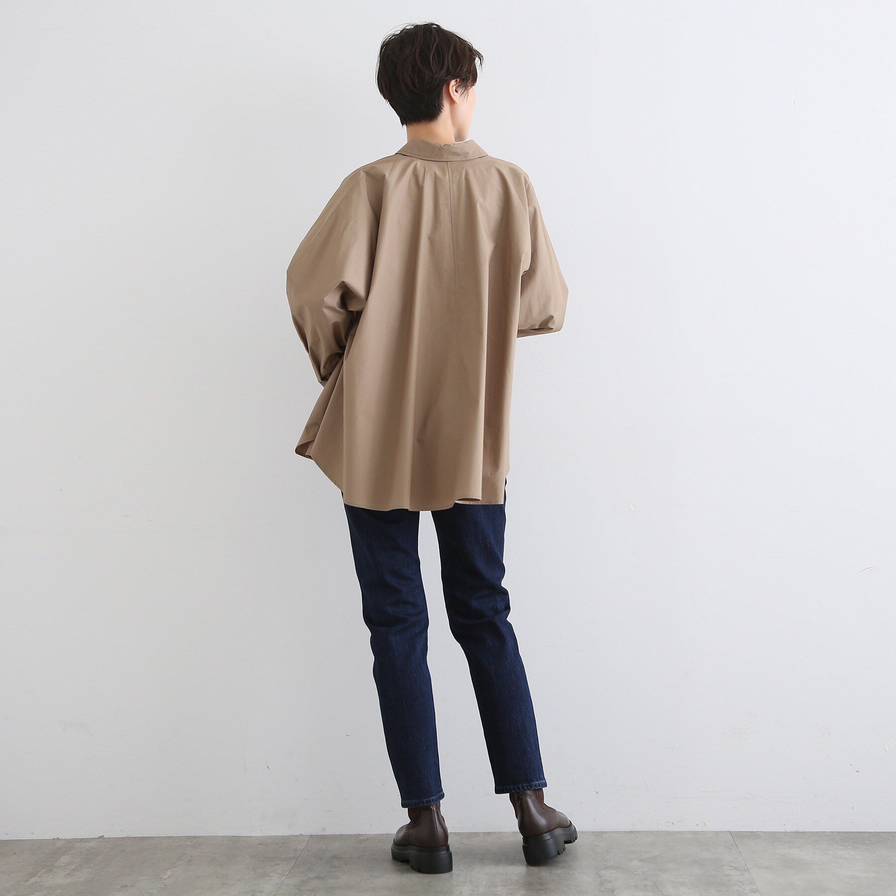 INDIVI「【洗える/ウエストゴム】テーパードデニムパンツ」|デニム|