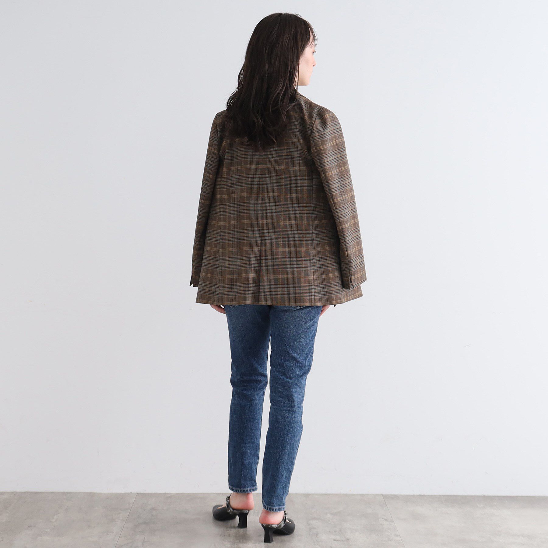 INDIVI「【洗える/ウエストゴム】テーパードデニムパンツ」|デニム|