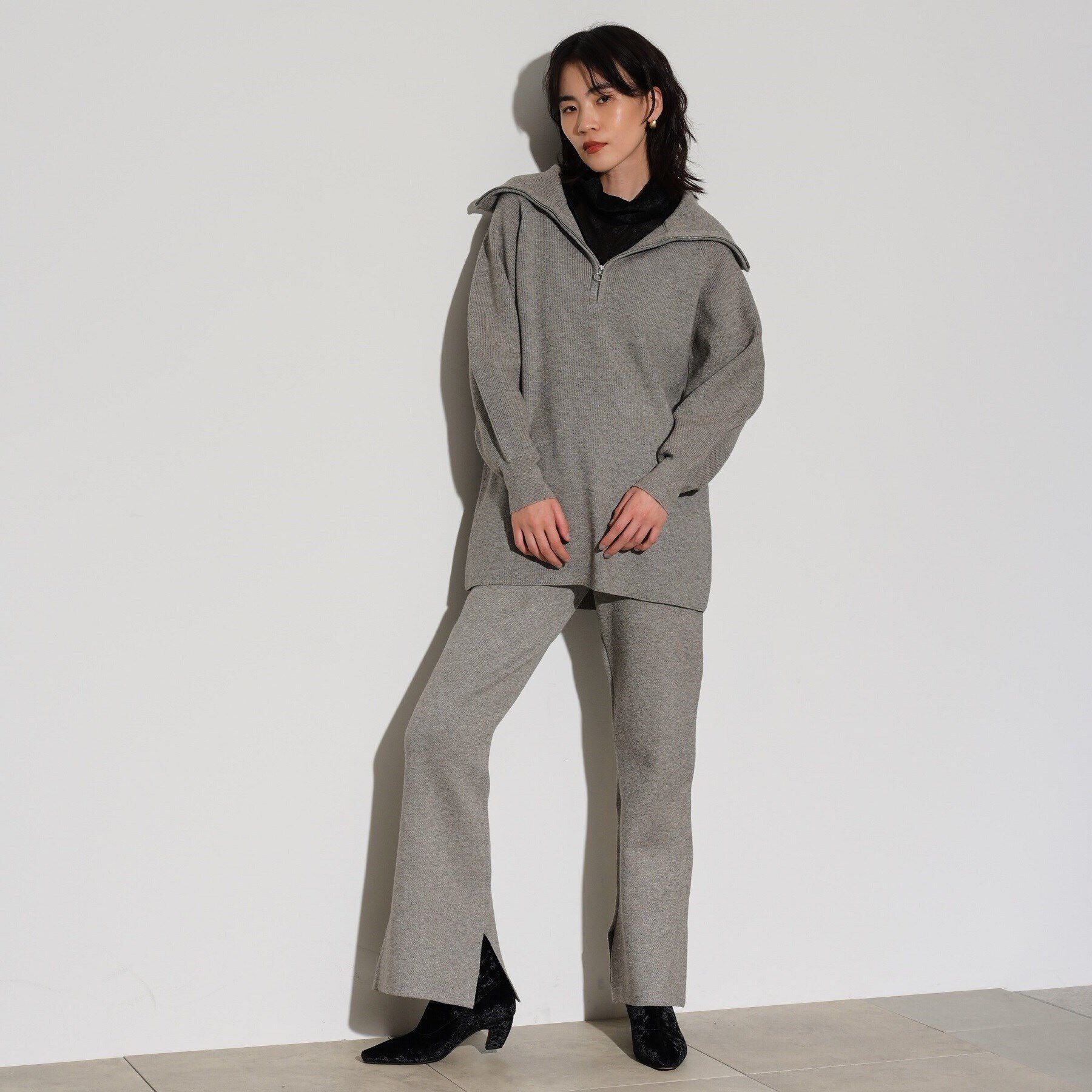 GALLEST「ニットアップジッププルオーバー」|ニット・セーター|