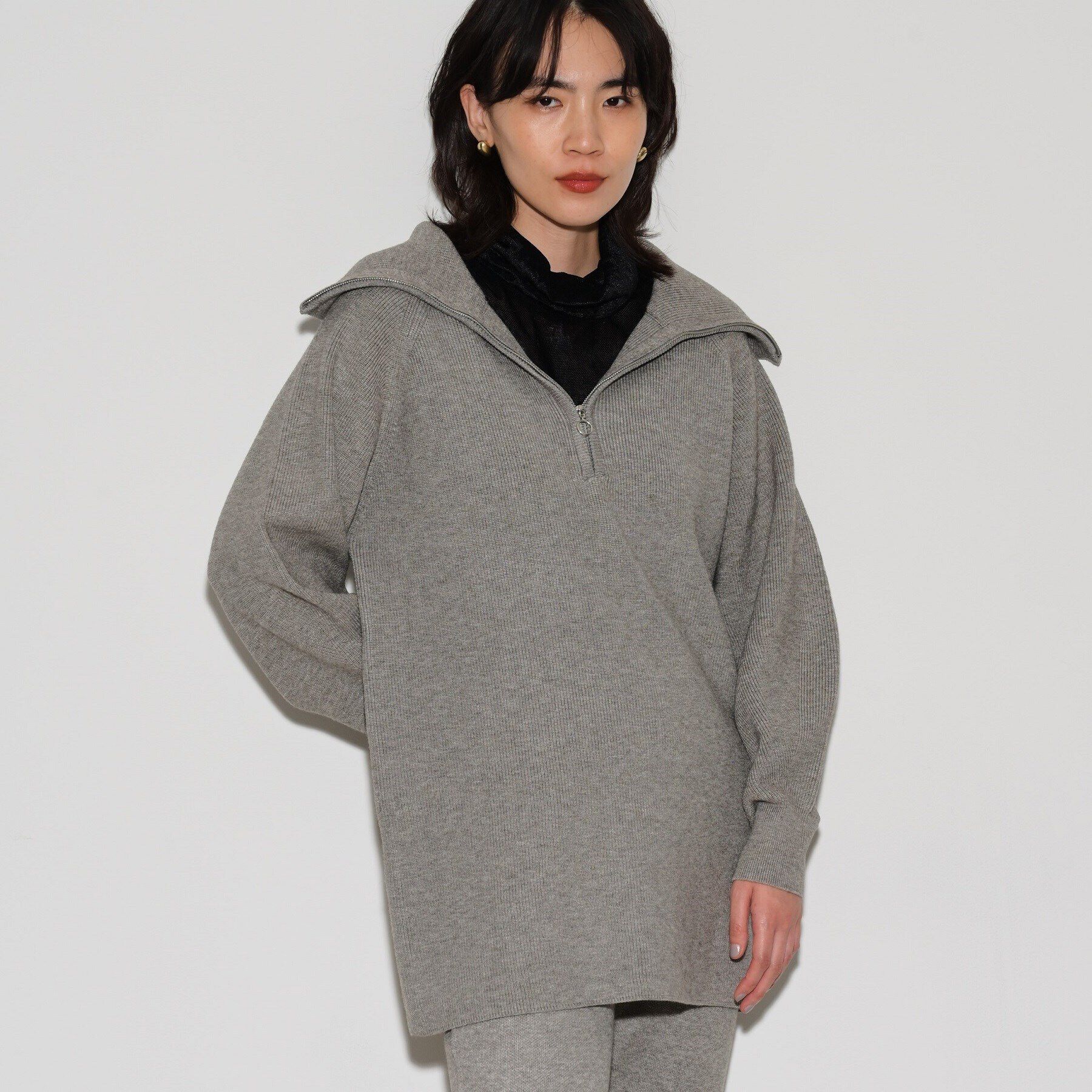 GALLEST「ニットアップジッププルオーバー」|ニット・セーター|