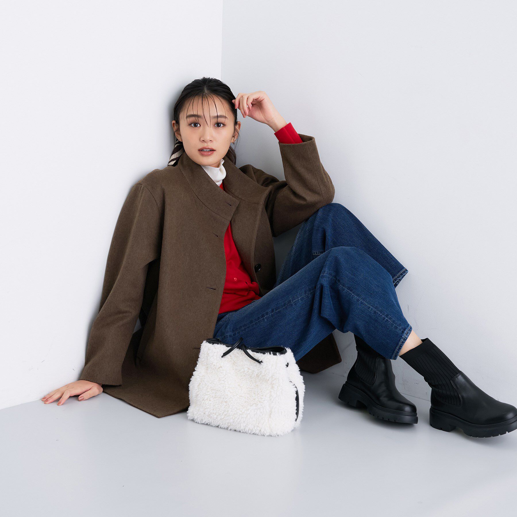 INDIVI「【日本製／ミドル丈】スタンドカラーミドルコート」|その他|